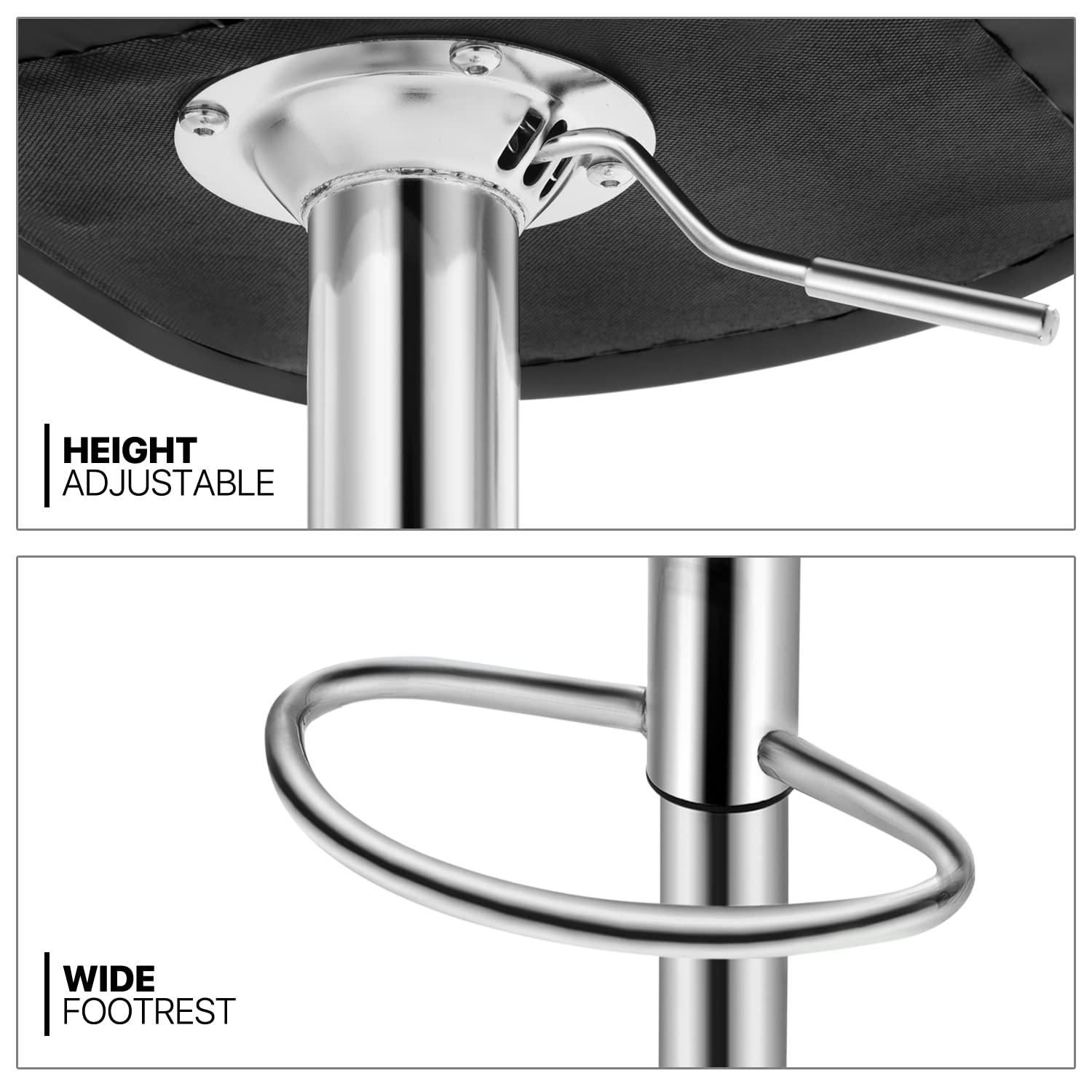 Bar Stools 1 Set Of 2, Counter Height Bar Stools, Square Cushion Bar Stools With Back, Footstool, Cafe, 2 Pieces