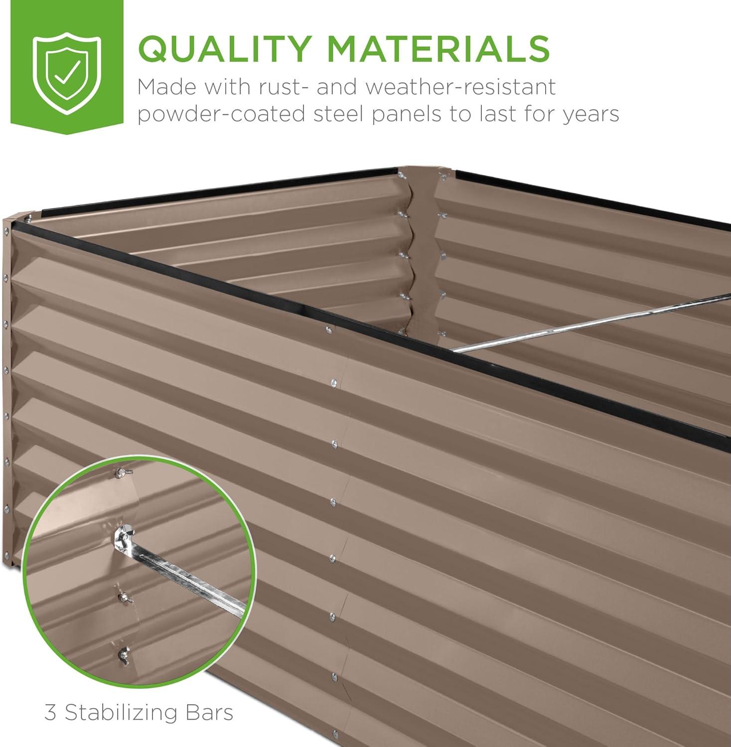Arlmont & Co. Rosonda 8x4x2ft Outdoor Metal Raised Garden Bed, Planter Box for Vegetables, Flowers, Herbs