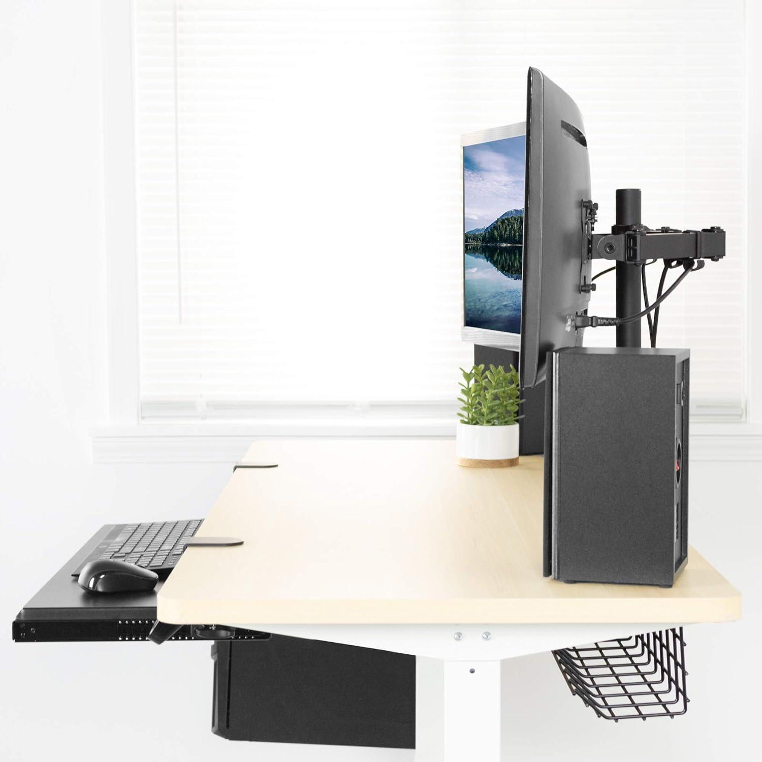 Elegant White Electric Adjustable Standing Desk Frame, Dual Motor