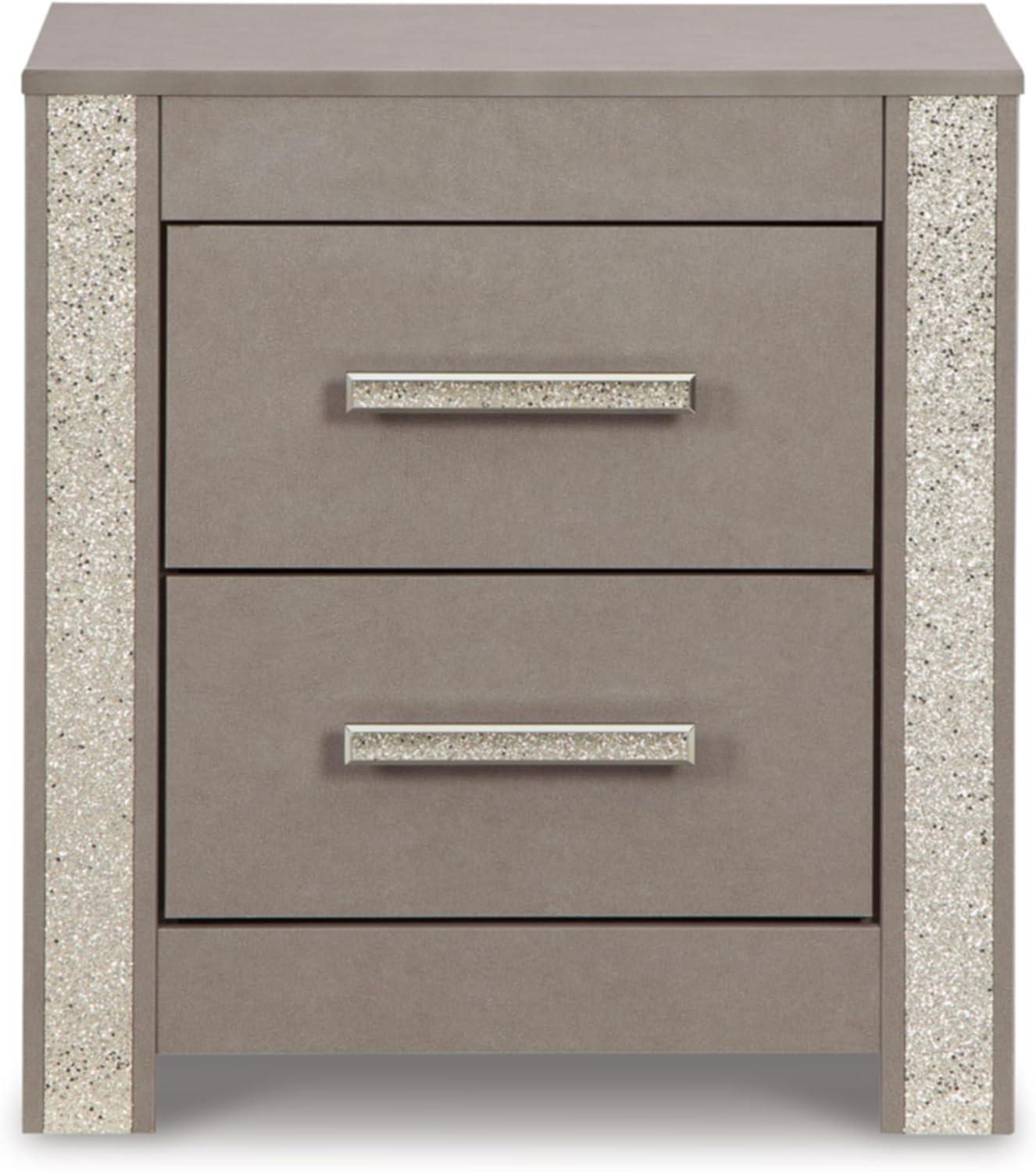 Signature Design by Ashley Contemporary Surancha 2 Drawer Nightstand, Gray