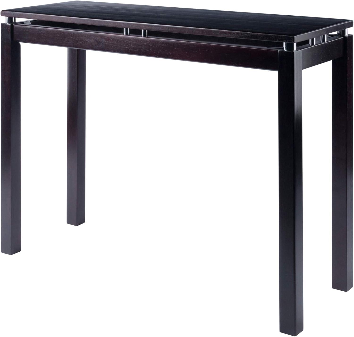 Linea Console Table Dark Espresso - Winsome: Hardwood Frame, Wood Veneer Top, Spot Clean, Assembly Required