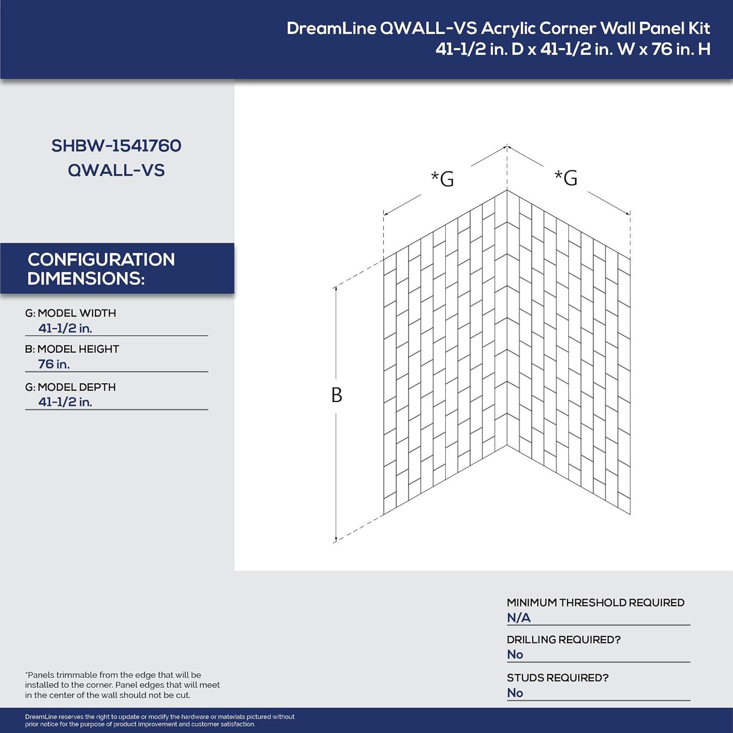 Acrylic Corner Backwall Kit