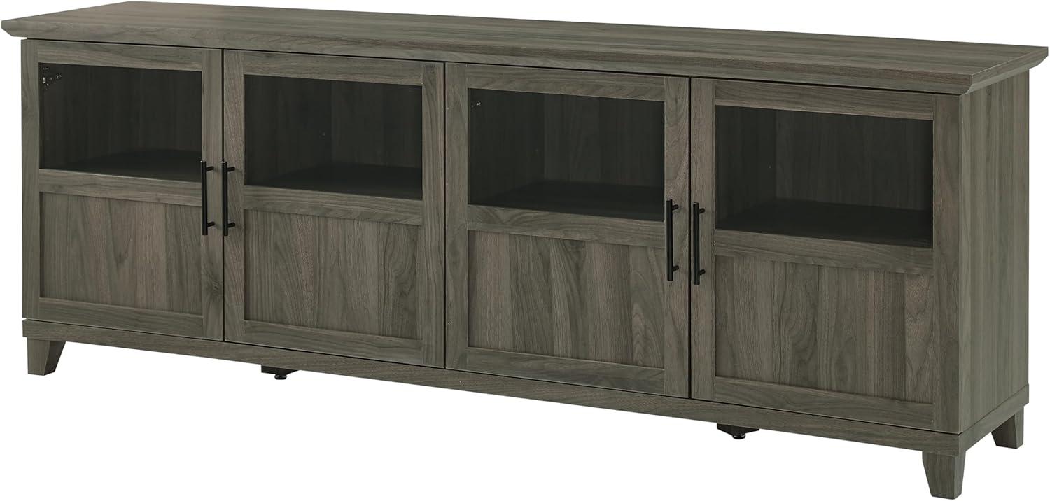 Walker Edison Farmhouse 4 Door TV Stand for TVs Up to 78", Slate Grey