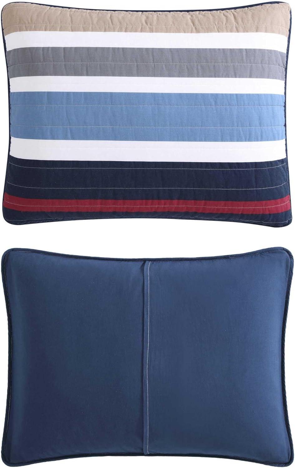 Nautica Nautica Bradford Cotton Reversible Navy Quilt Set
