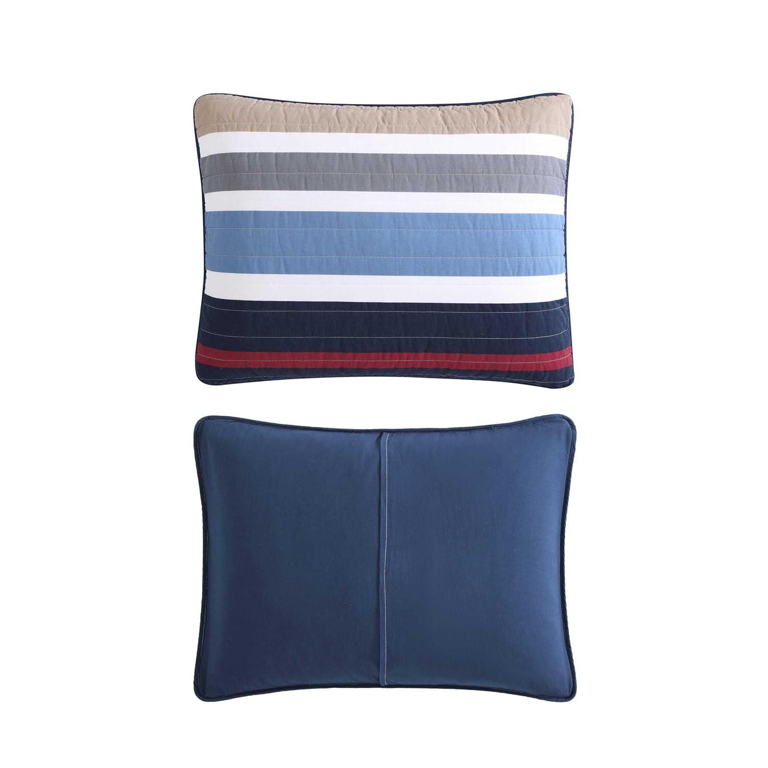 Nautica Nautica Bradford Cotton Reversible Navy Quilt Set