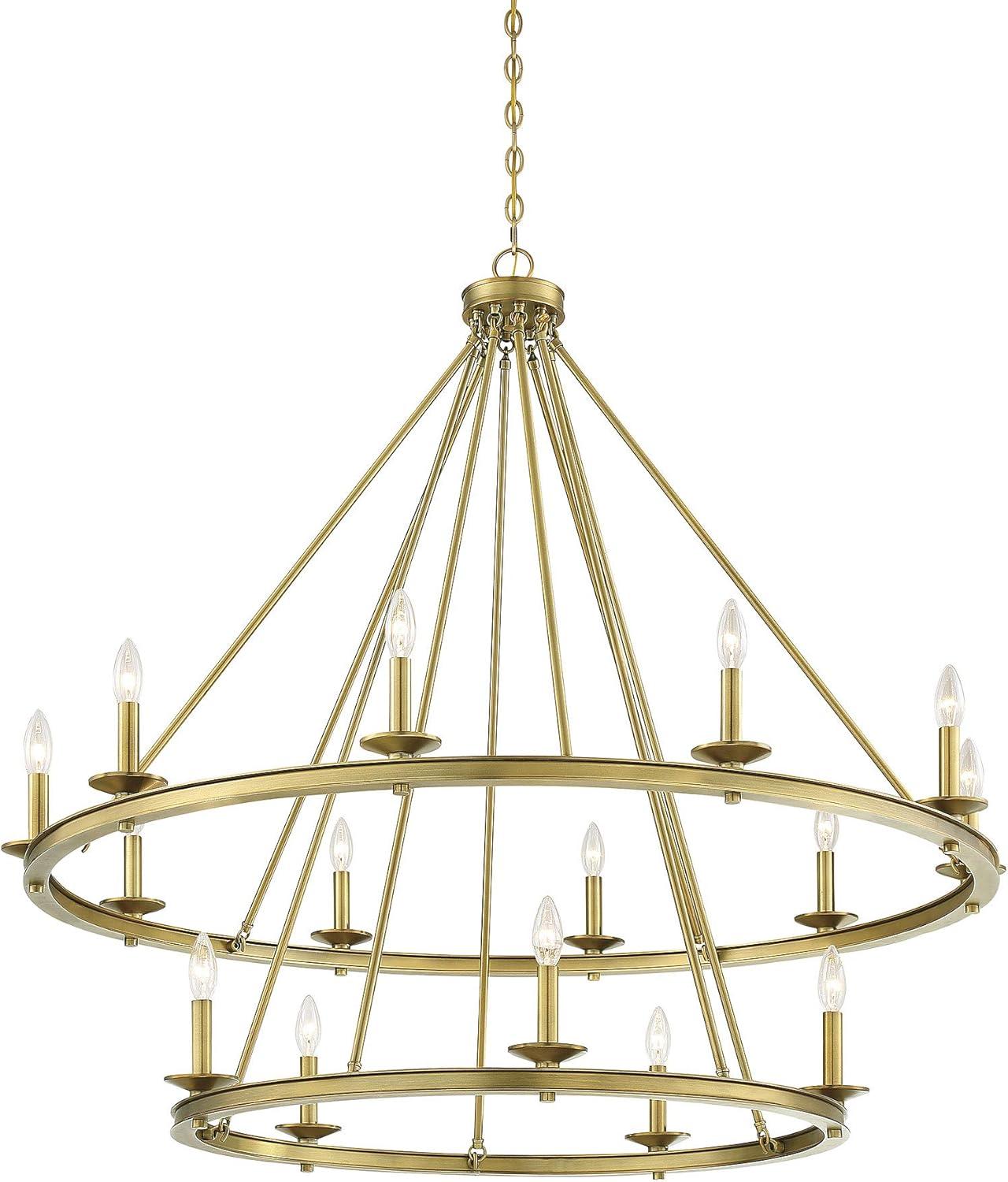 Middleton Brass Elegance 15-Light Two-Tier Candle Chandelier