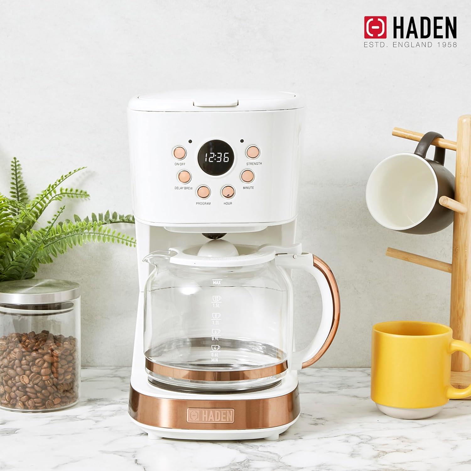 HADEN Heritage Ivory and Copper 12-Cup Programmable Coffee Maker