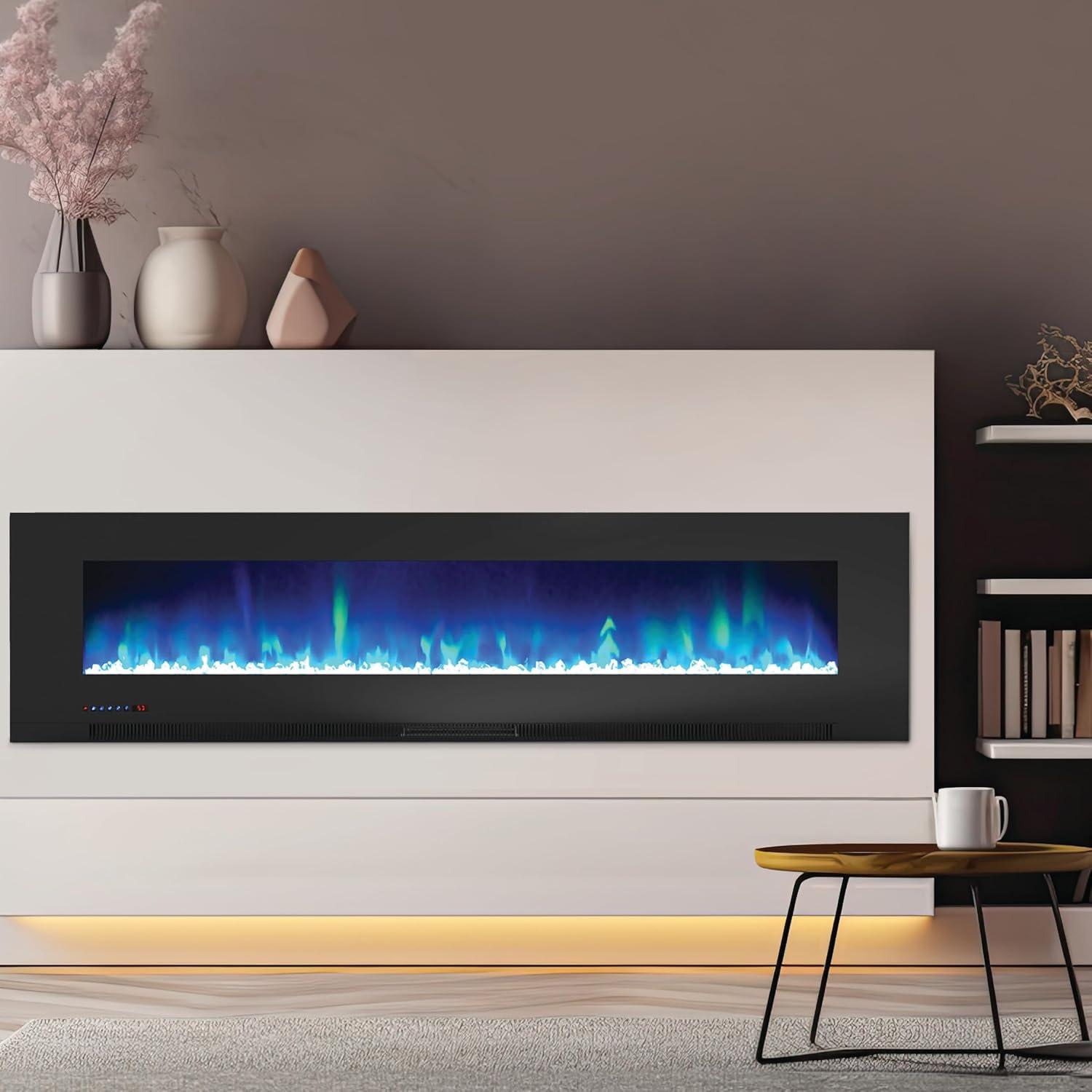 Cambridge Cambridge Wall Mount Electric Fireplace Heater with Remote Control for Indoor Use in Living Room, Bedroom, Home Office