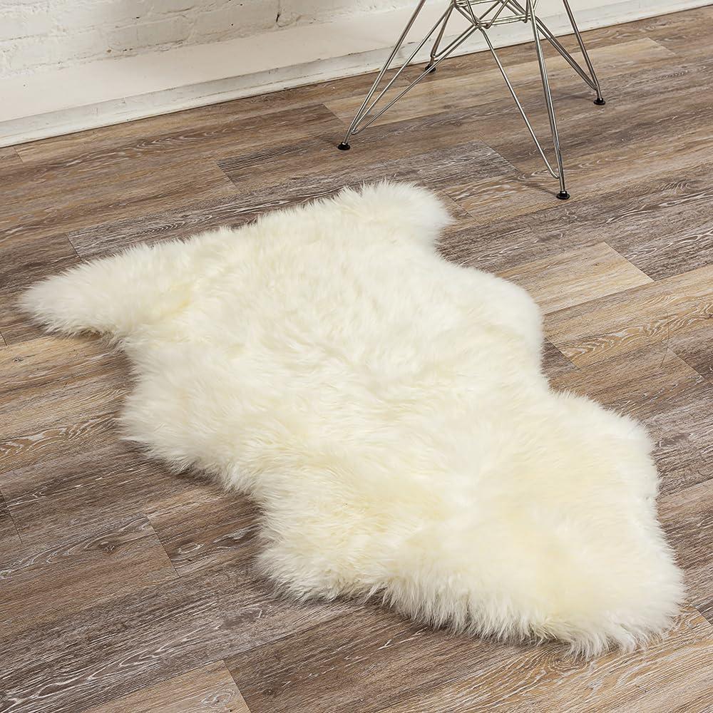 Milan Sheepskin Rug 2x3 Natural faux Cozy Softness Single Piece