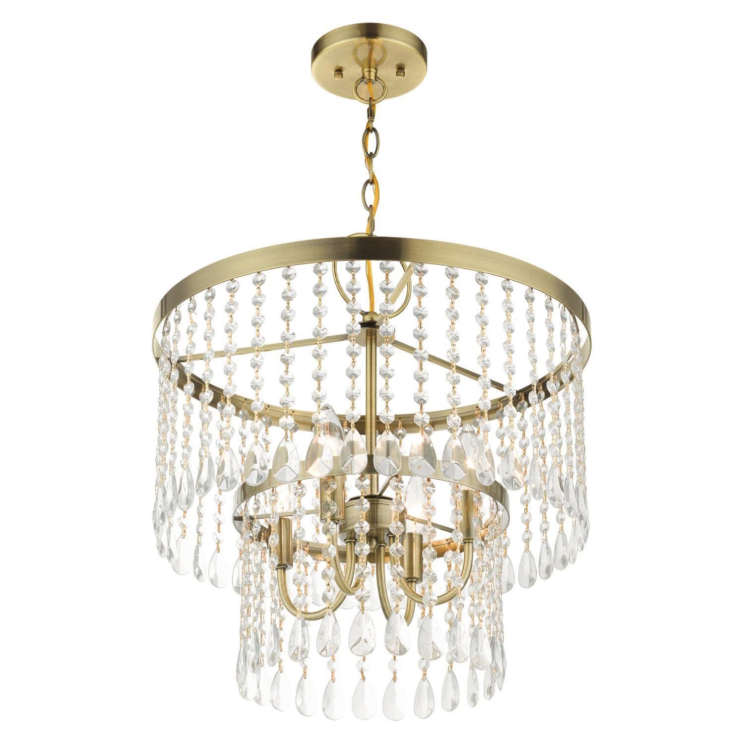 Livex Lighting Elizabeth 4 - Light Pendant in  Antique Brass