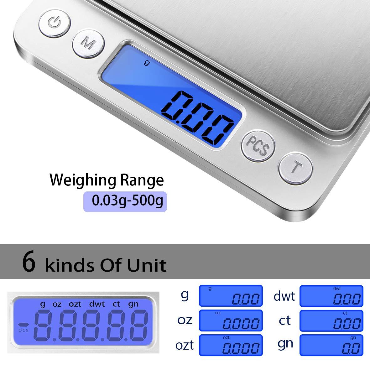 Compact Stainless Steel Digital Kitchen Scale with LCD Display