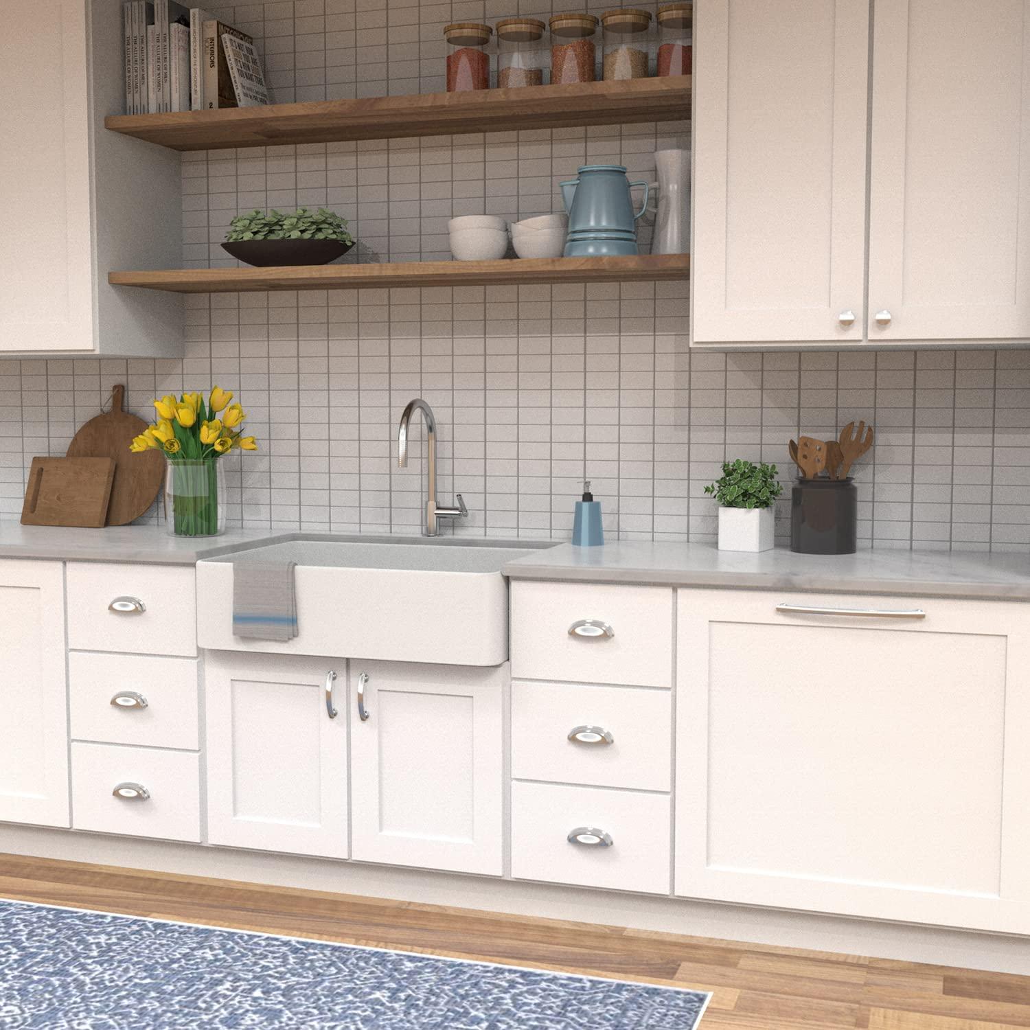 American Diner 5-1/16 in. Modern Arch Cabinet Pull Chrome Handle for Kitchen, Bathroom, and Furniture (10 Pack)