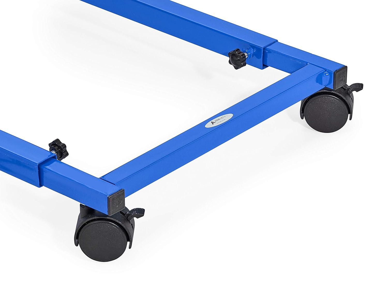 Adjustable Blue Solid Steel Mobile Blueprint Rack with Casters