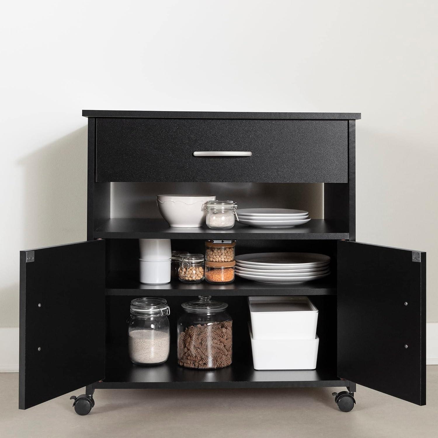 South Shore Axess 29.25'' H x 26.75'' W 2 - Cabinet Utility Cart with Wheels