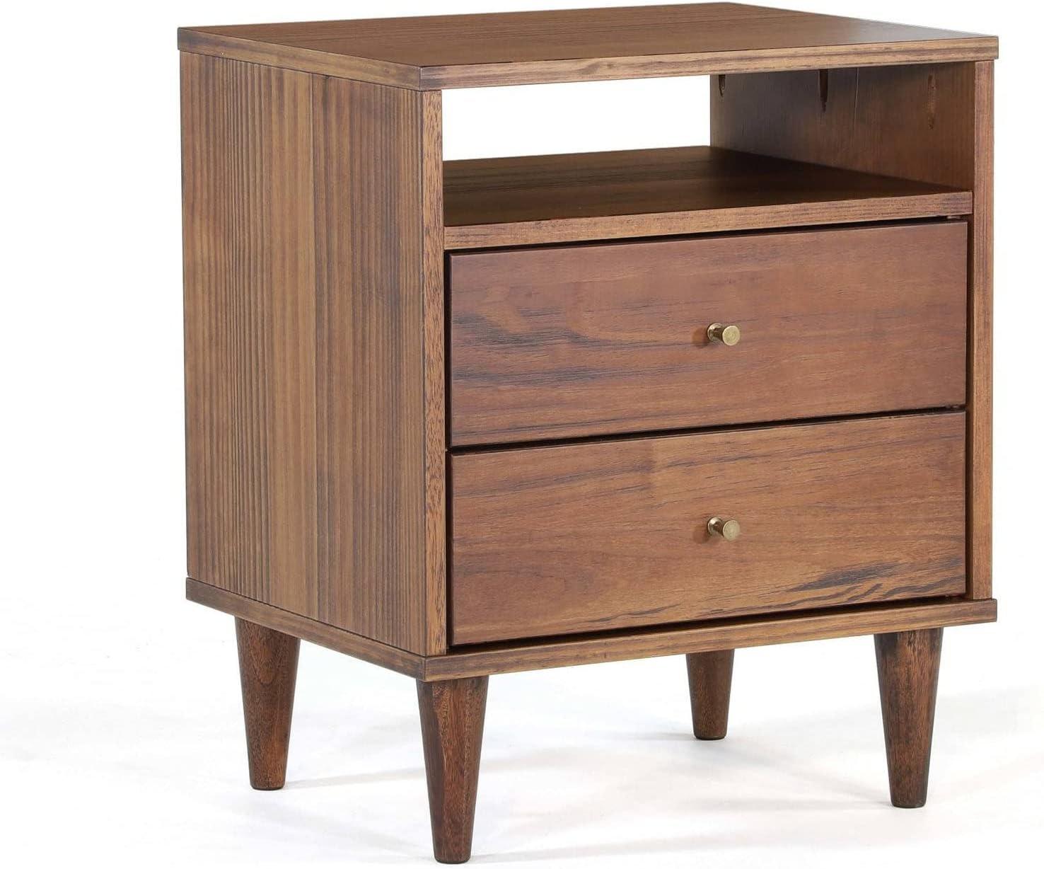 Mid Century Two-Drawer Nightstand