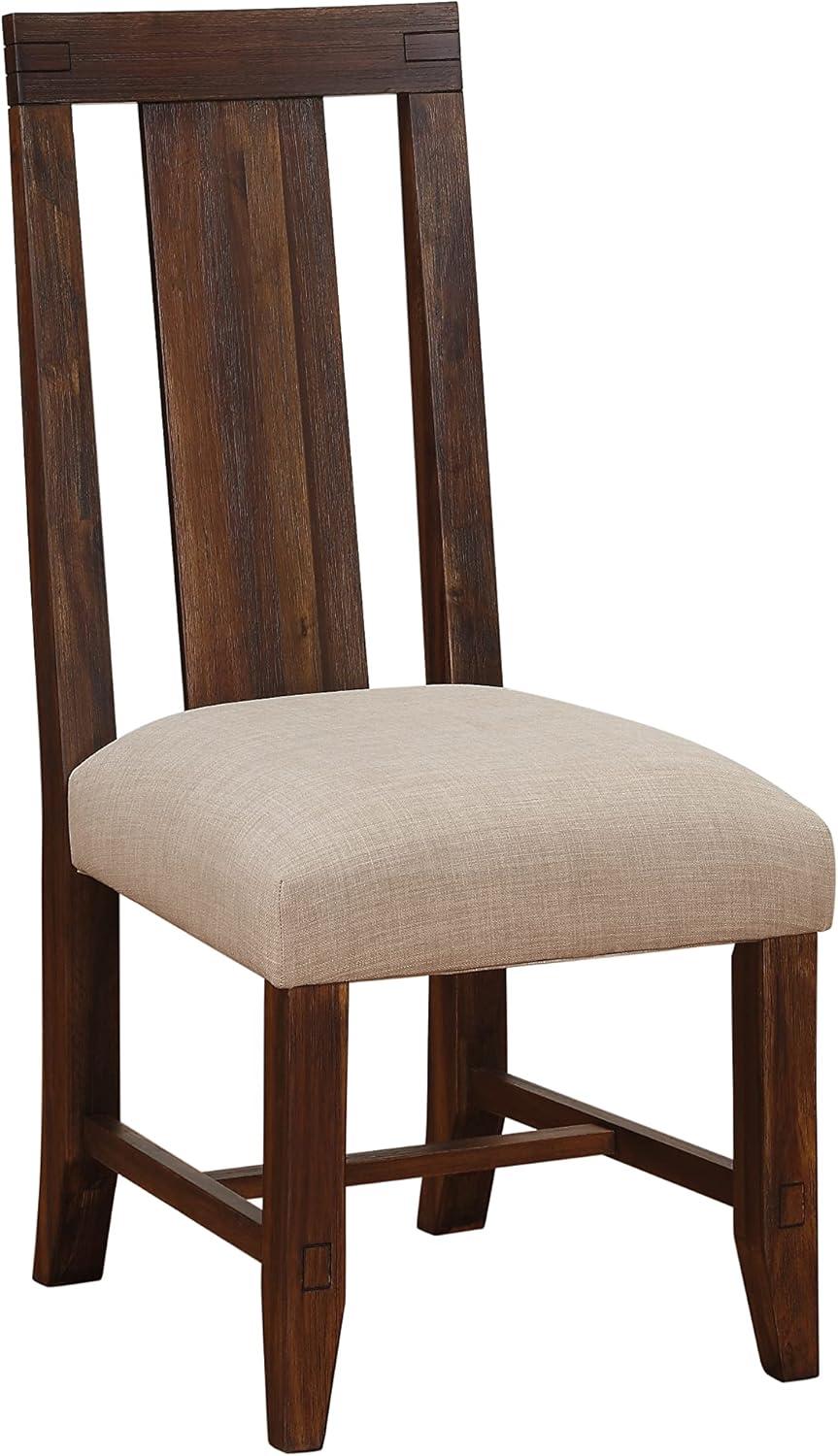Meadow Solid Wood Upholstered Dining Chair in Brick Brown