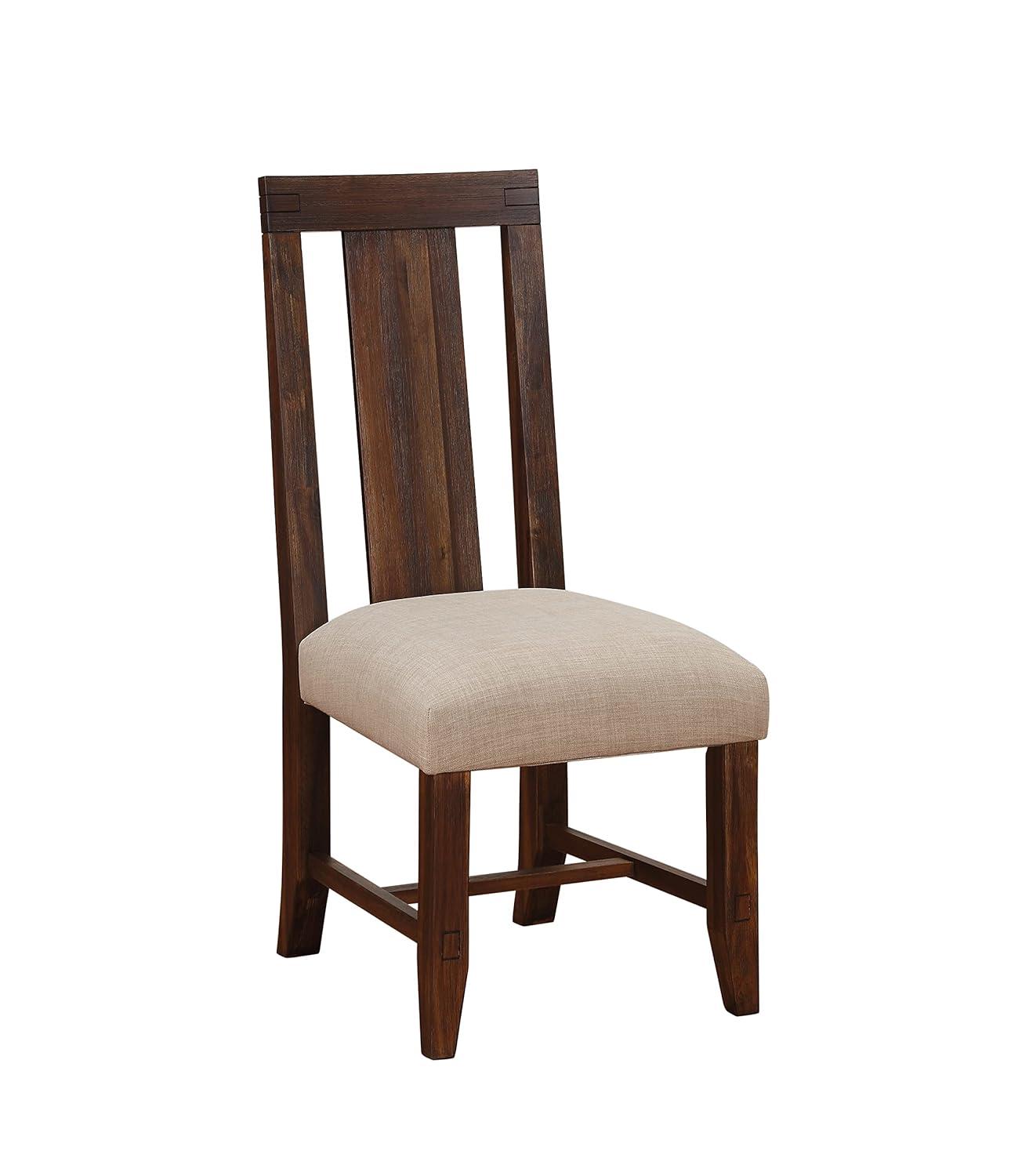 Meadow Solid Wood Upholstered Dining Chair in Brick Brown