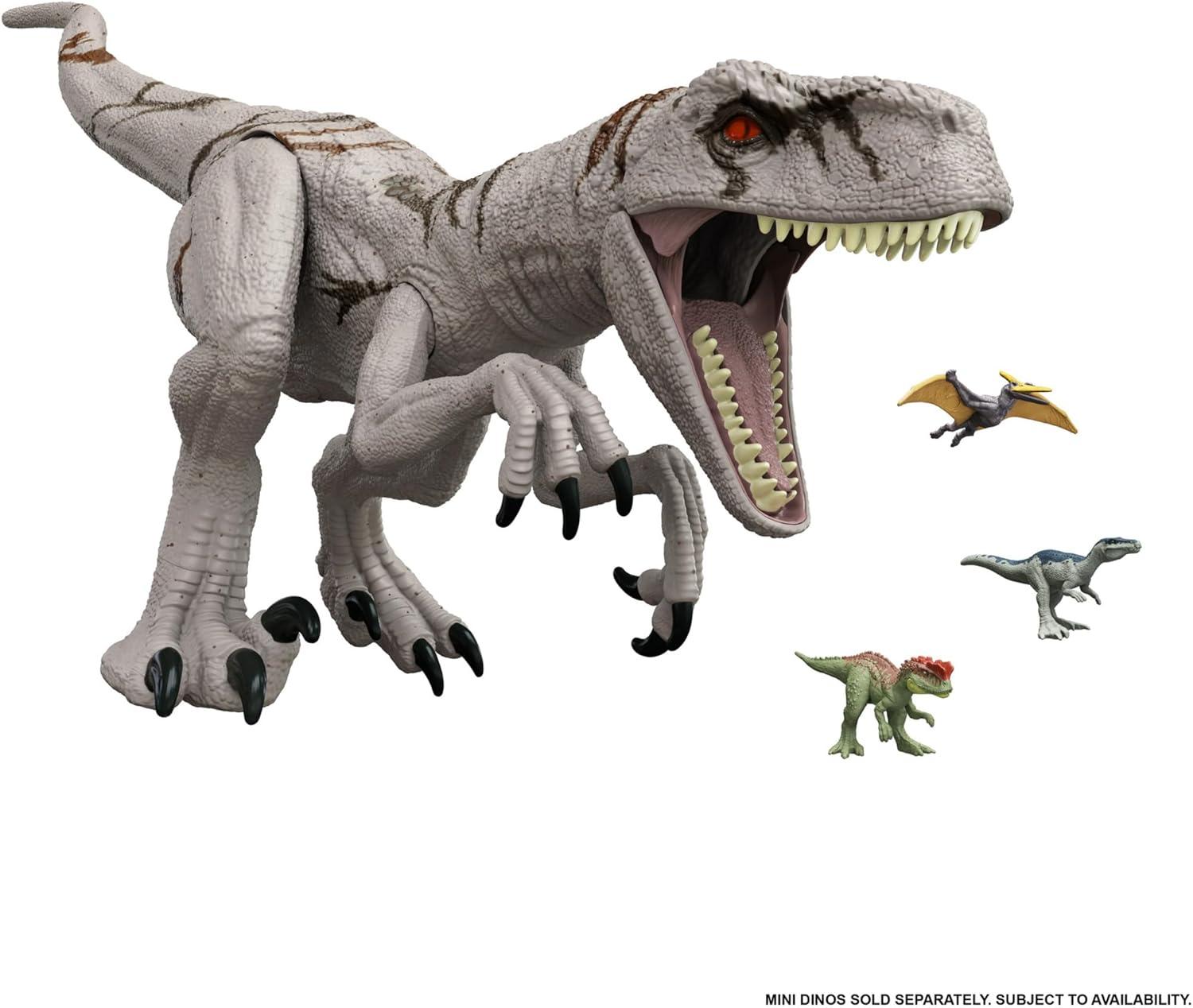 Mattel Jurassic World Super Colossal Atrociraptor Action Figure, 3-ft Long Dinosaur Toy with Eating Feature