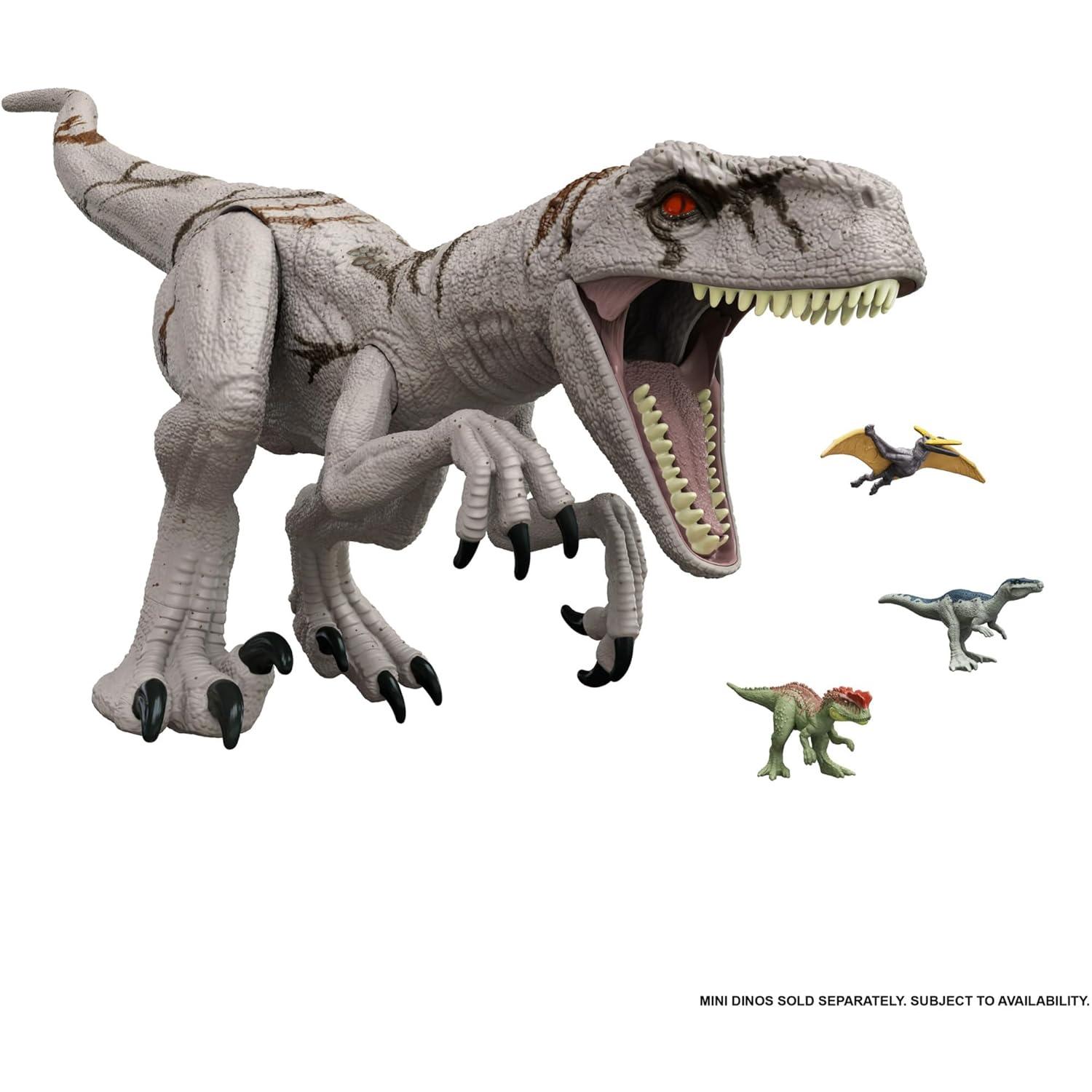 Mattel Jurassic World Super Colossal Atrociraptor Action Figure, 3-ft Long Dinosaur Toy with Eating Feature