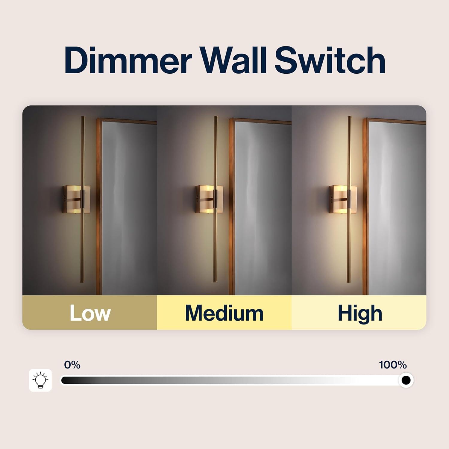 JONATHAN Y Makena 28" Modern Minimalist Dimmable Integrated LED Metal Wall Sconce, Brass Gold