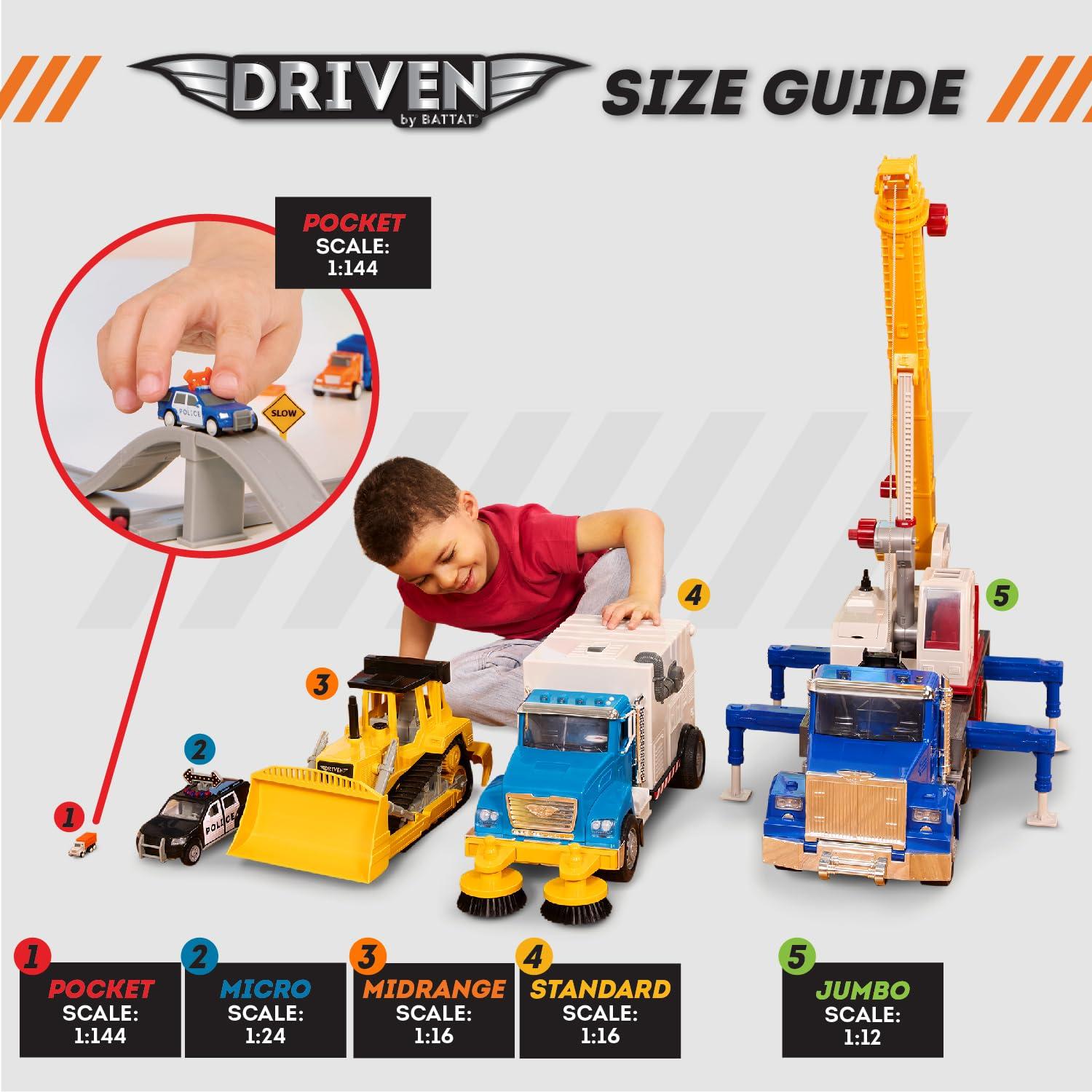Driven by Battat – 20-Pack Pocket Fleet Mini Toy Vehicles – Includes Camper Van, Cement Mixer, Monster Truck, Race Car & More – Durable Car Playset for Kids Ages 3+