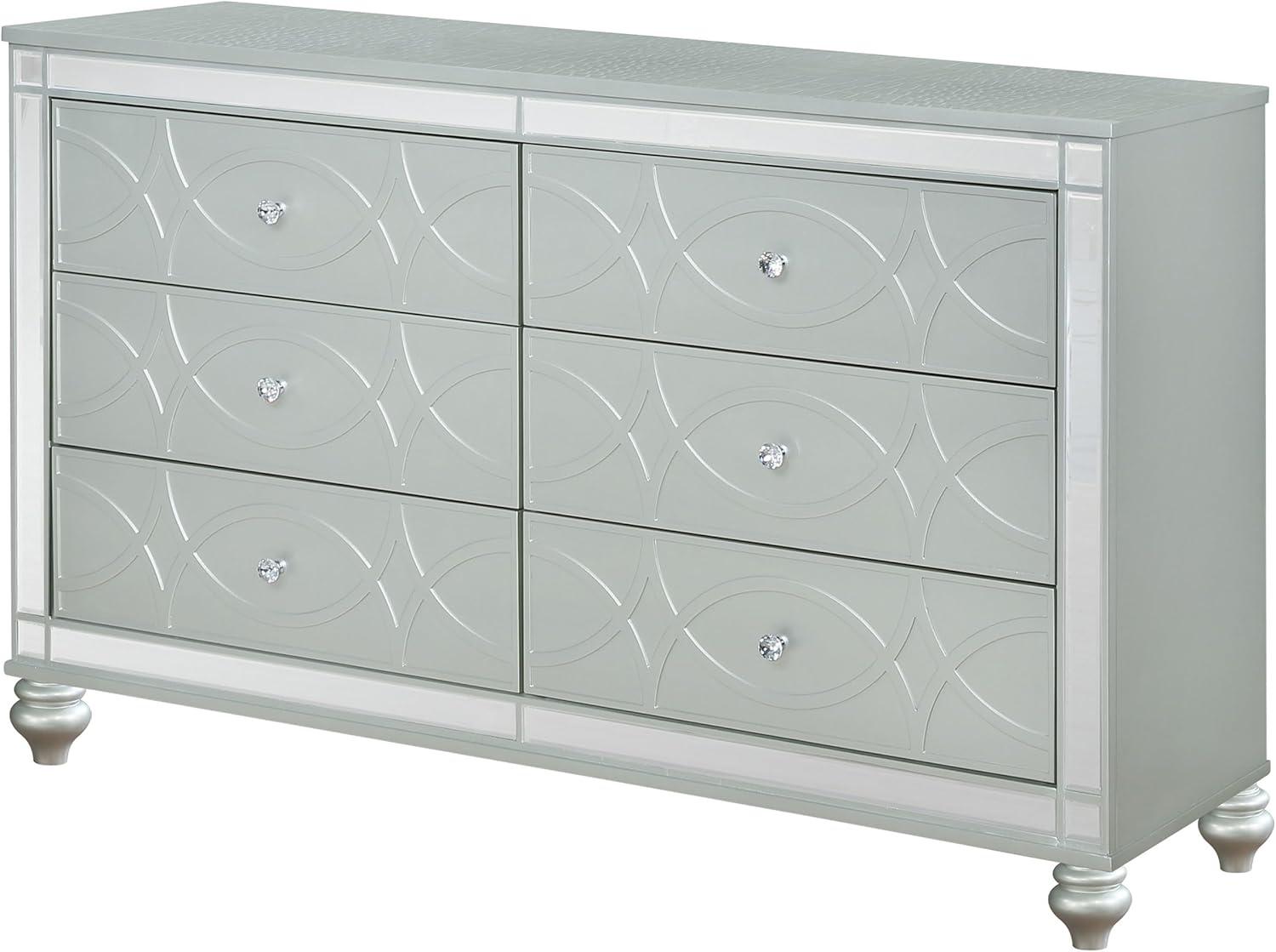Gunnison 6-drawer Dresser Silver Metallic