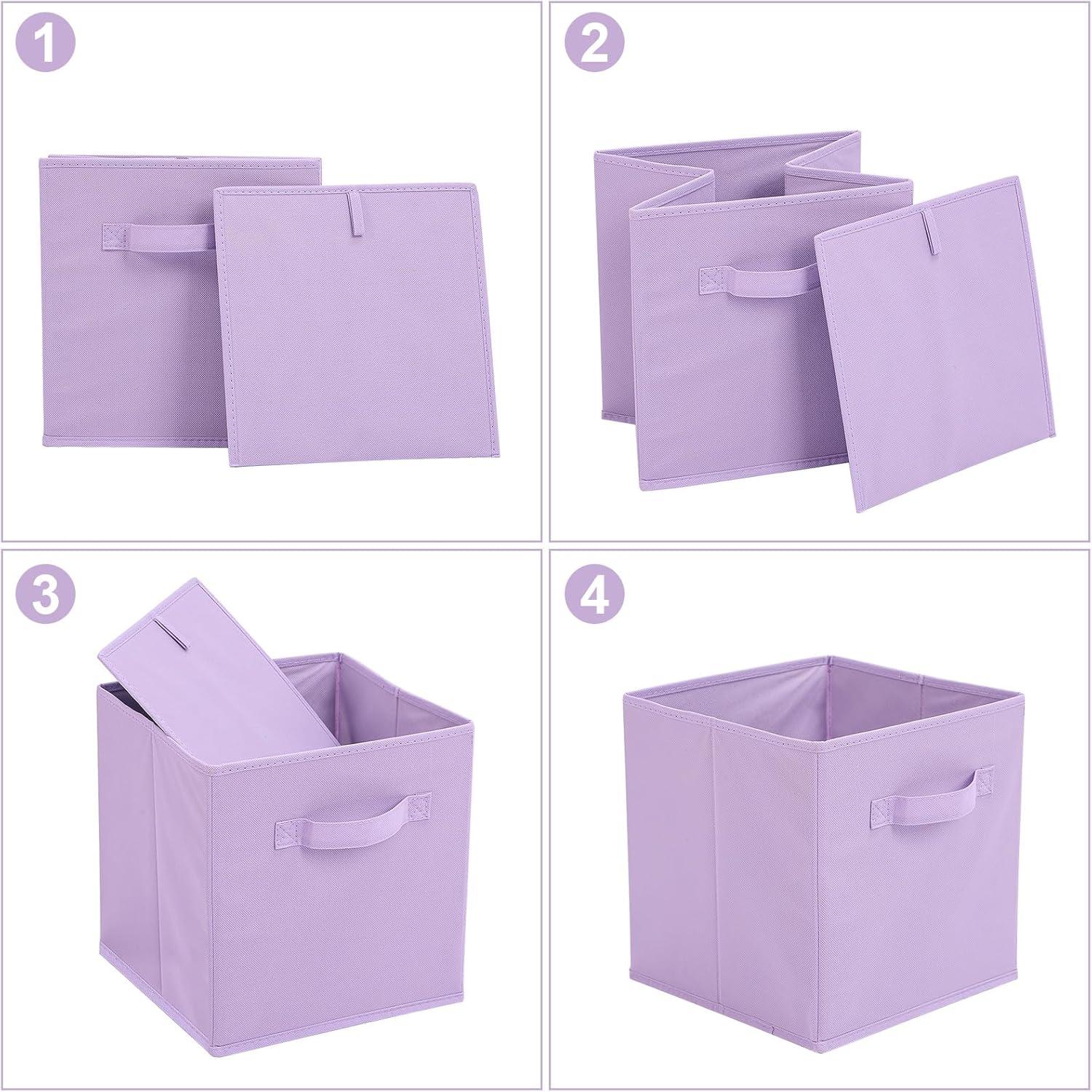 Colorful Foldable Fabric Storage Cubes for Kids, Set of 6