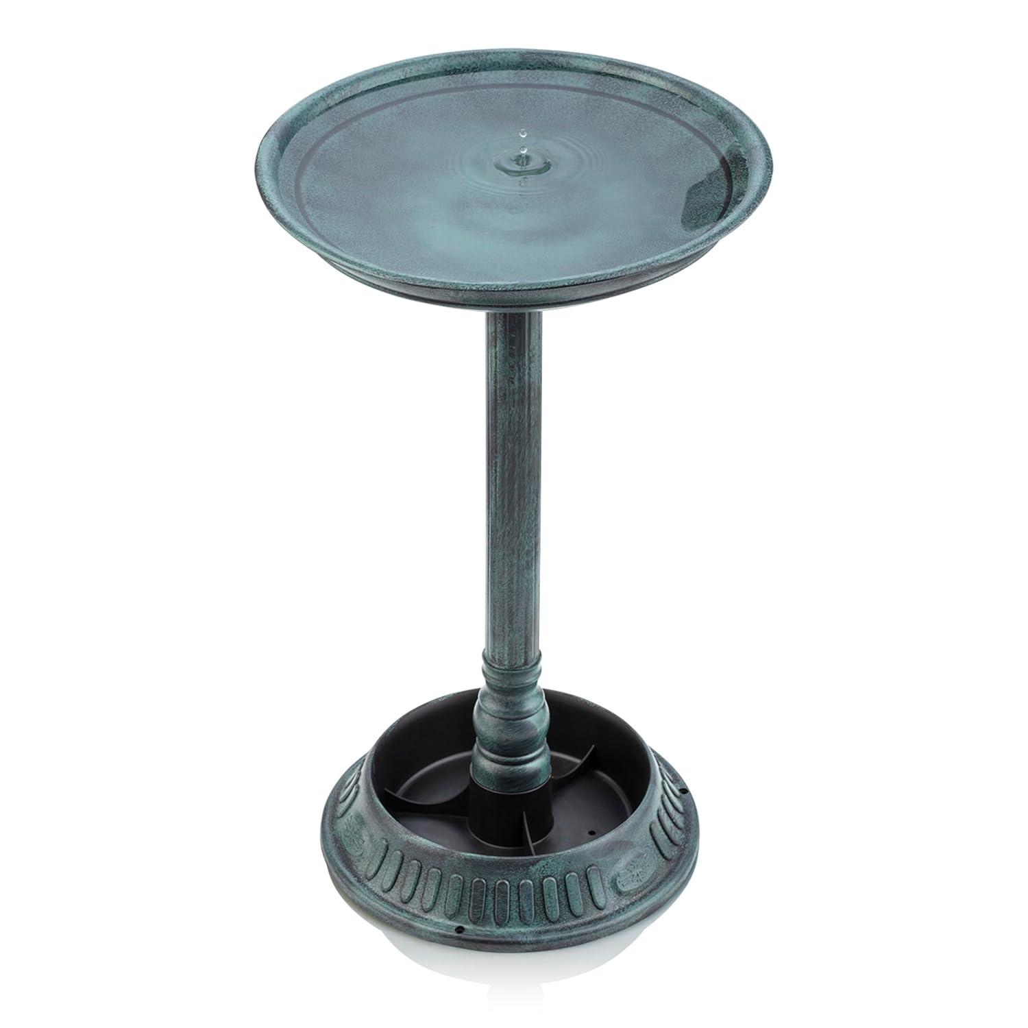Alpine Corporation Plastic Bird Bath with Plant Adaptability, Green
