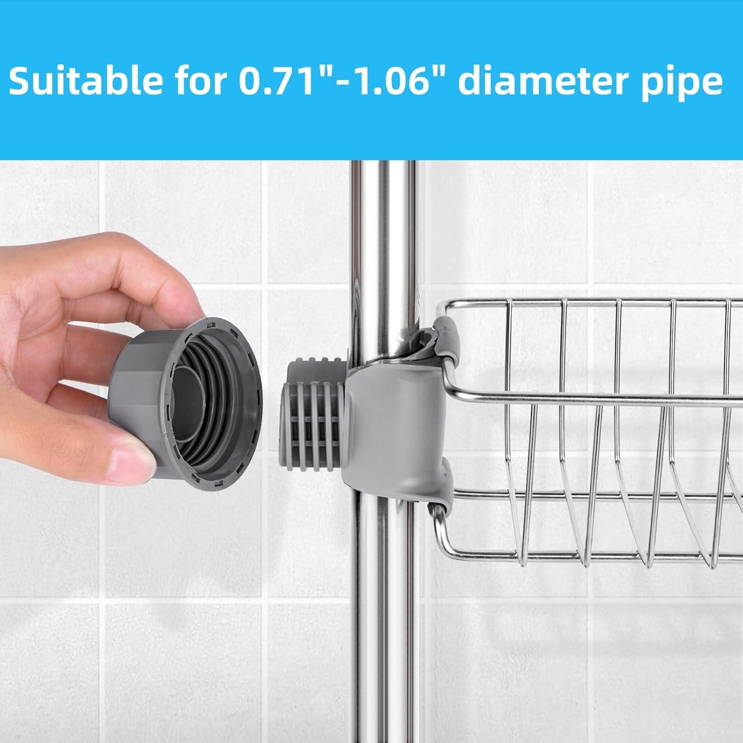 Rebrilliant Janay Tension Pole Stainless Steel Shower Caddy