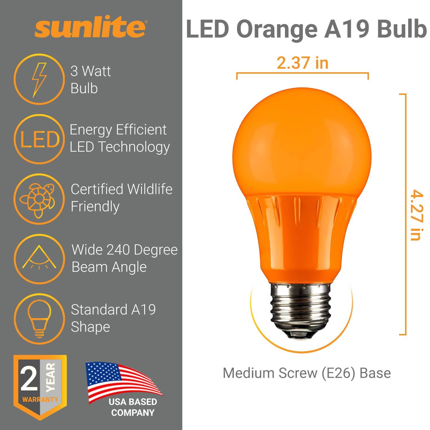 Orange Frosted LED Decorative Screw-in Light Bulb