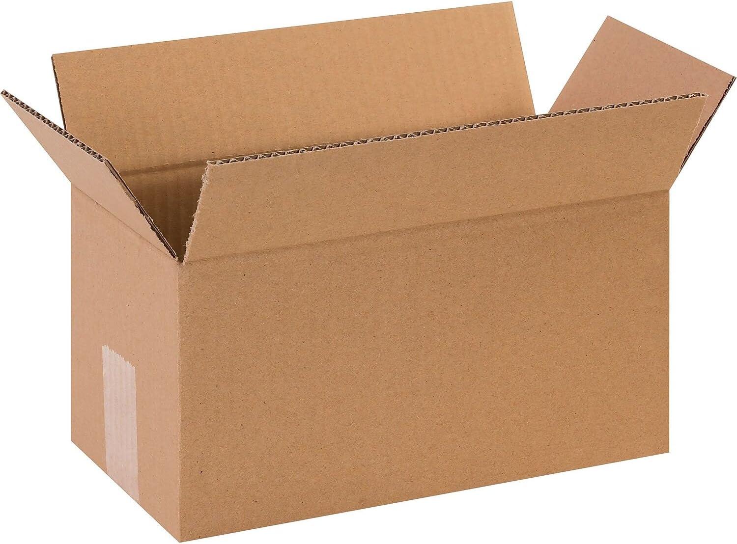 SSBM Heavy-Duty Corrugated Boxes Kraft Shipping Moving Packing Box, ECT-44, 12 x 6 x 6, 25/Bundle