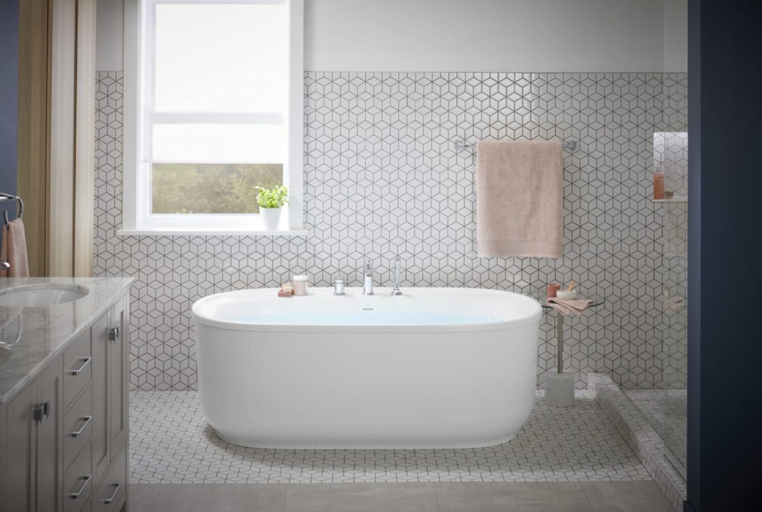 Spectacle 65.75-in x 34.25-in Freestanding Bath