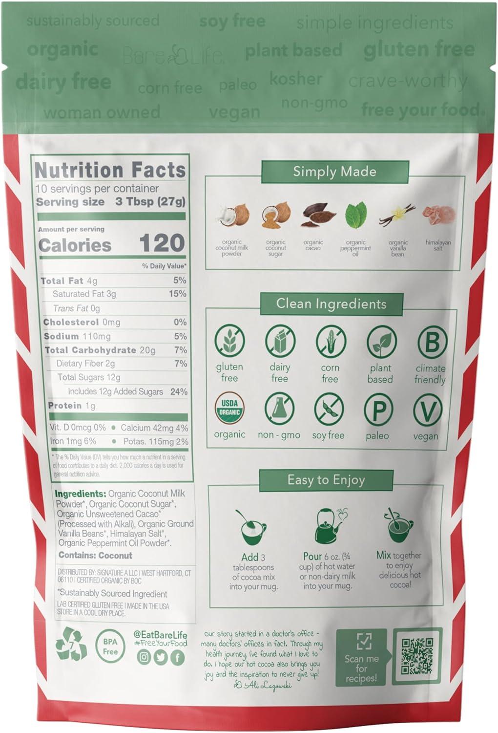 Organic Vegan Peppermint Hot Cocoa Mix 9.52 oz