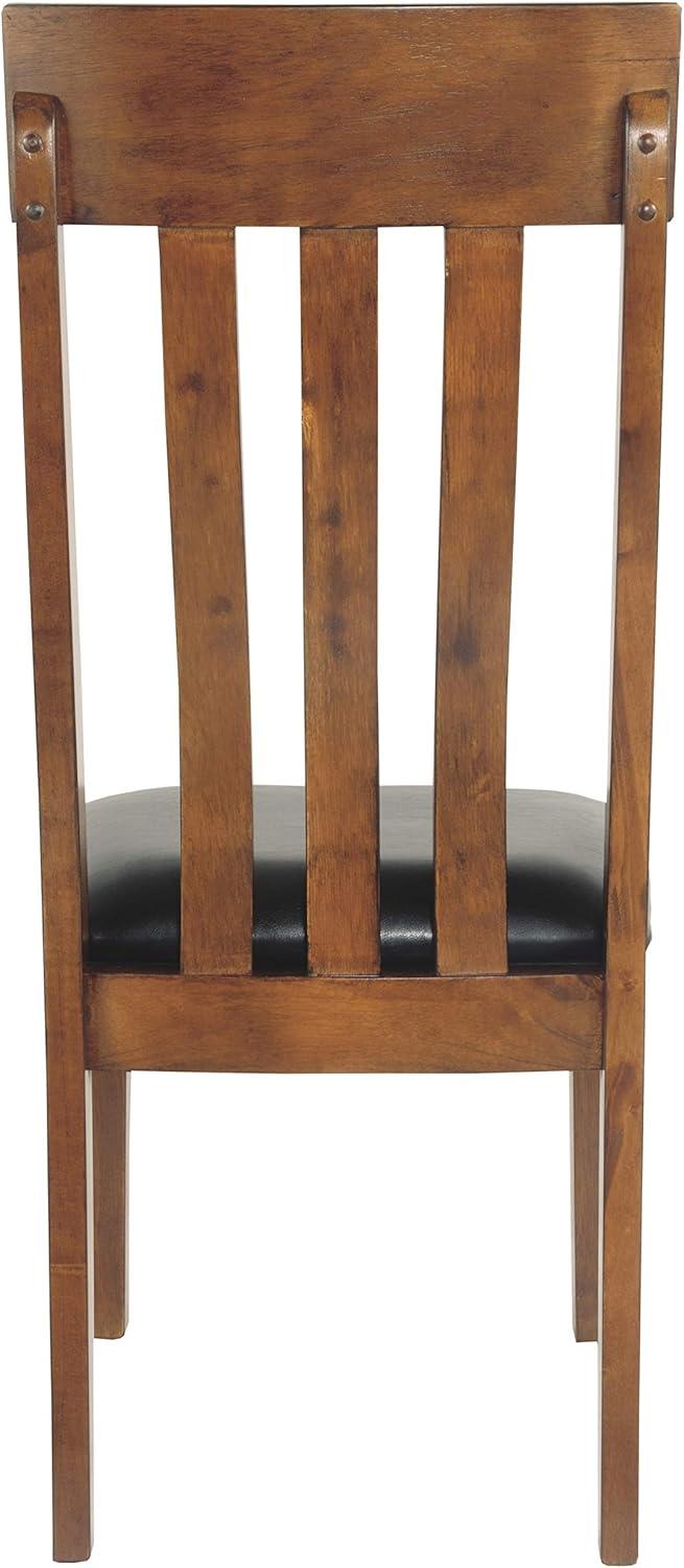 ralene rake back 19" dining room chair 2 count, medium brown