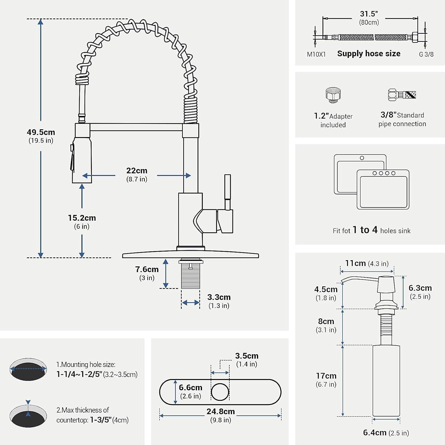 Brushed Nickel High-Arc Pull-Down Kitchen Faucet with Spray