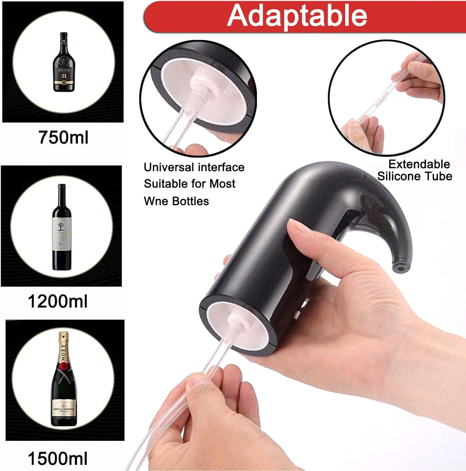 Wine Aerator, Electric Wine Aerator Pourer Multi Smart Wine Decanter with Aerator Portable One-Touch Wine Dispenser Automatic Wine Pourer with Stopper USB Rechargeable for Travel, Home, Bar