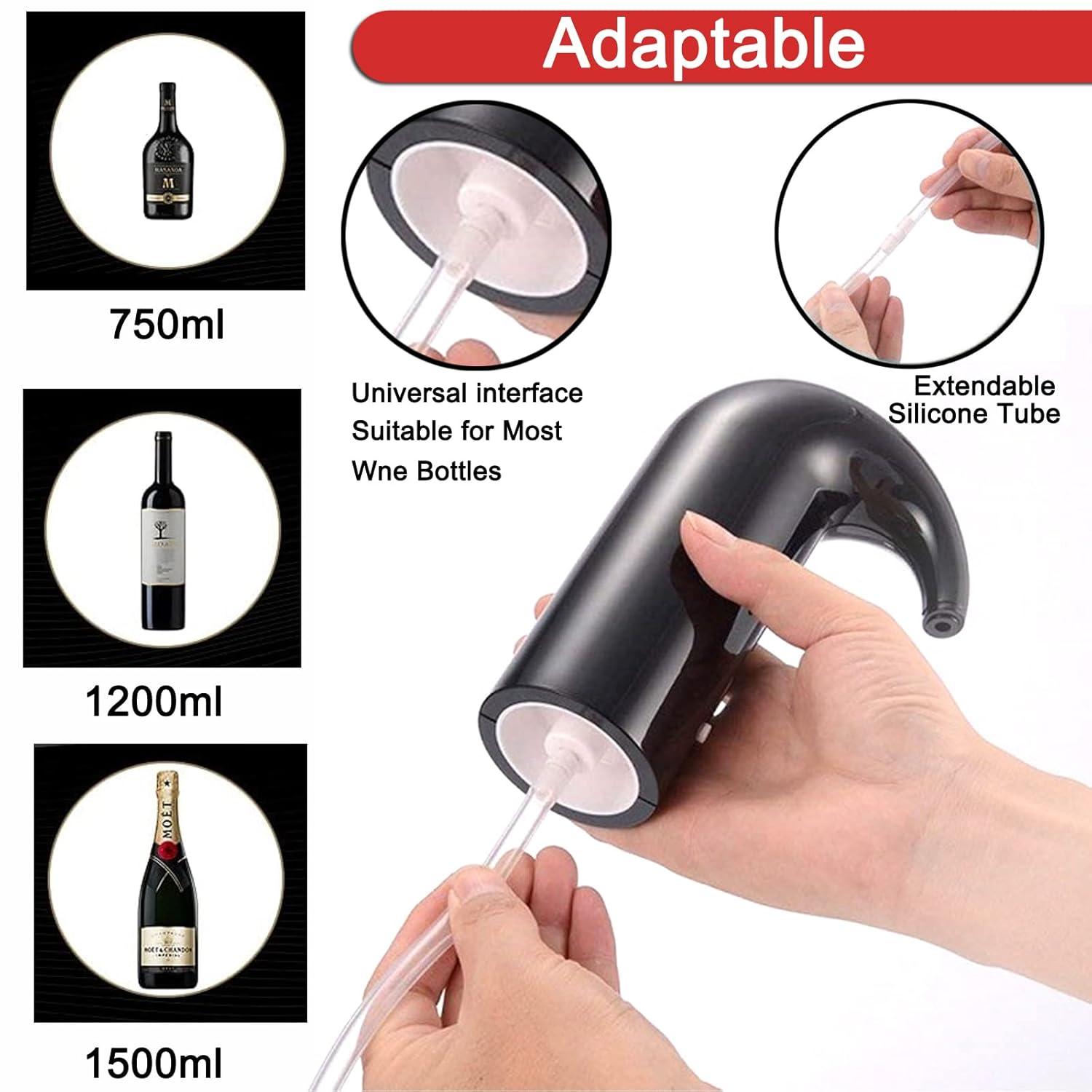 Wine Aerator, Electric Wine Aerator Pourer Multi Smart Wine Decanter with Aerator Portable One-Touch Wine Dispenser Automatic Wine Pourer with Stopper USB Rechargeable for Travel, Home, Bar