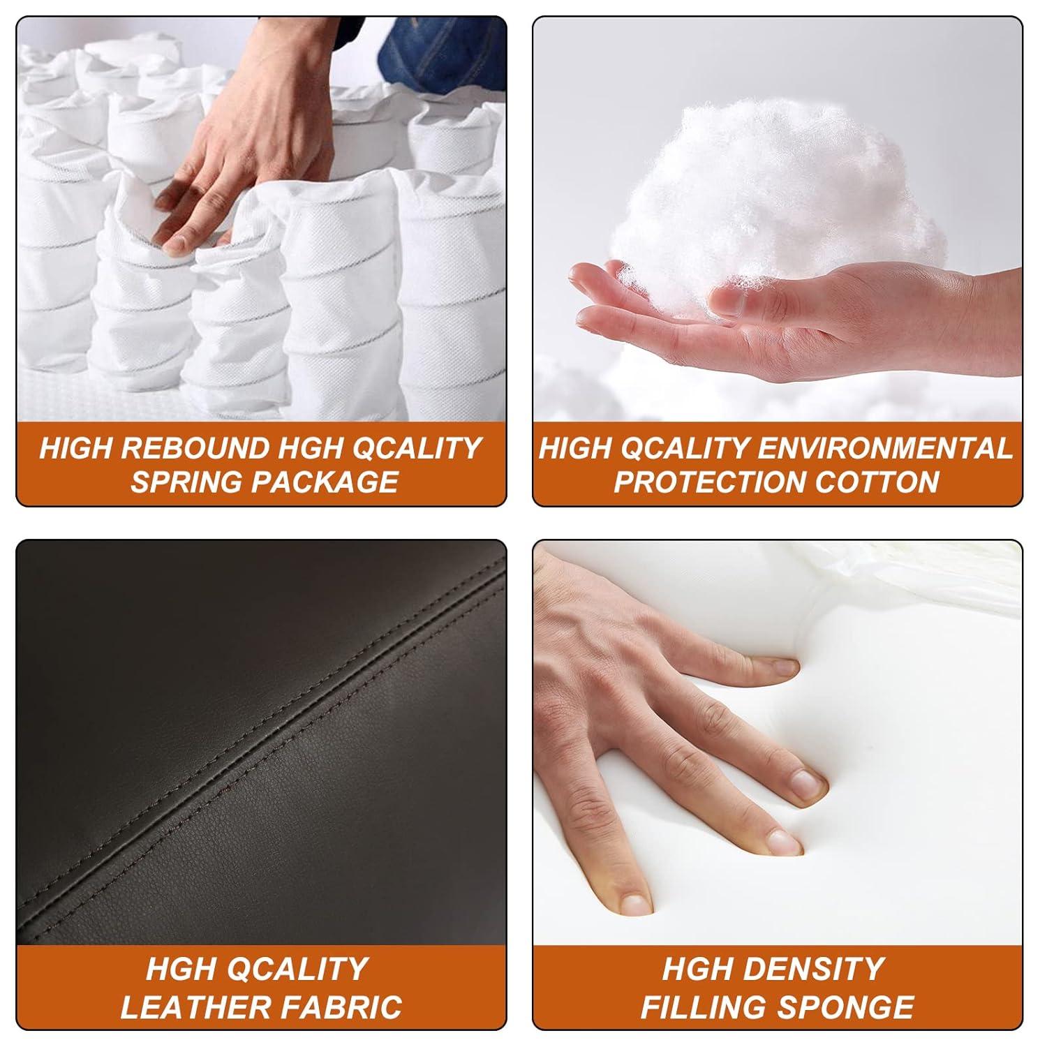 FDW Recliner Chair for Living Room Massage Recliner Sofa Reading Chair Winback Single Sofa Home Theater Seating Modern Reclining Chair, Brown