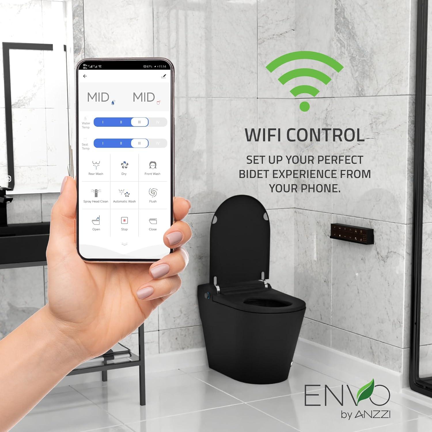 ENVO Echo Elongated Smart Toilet Bidet in Matte Black