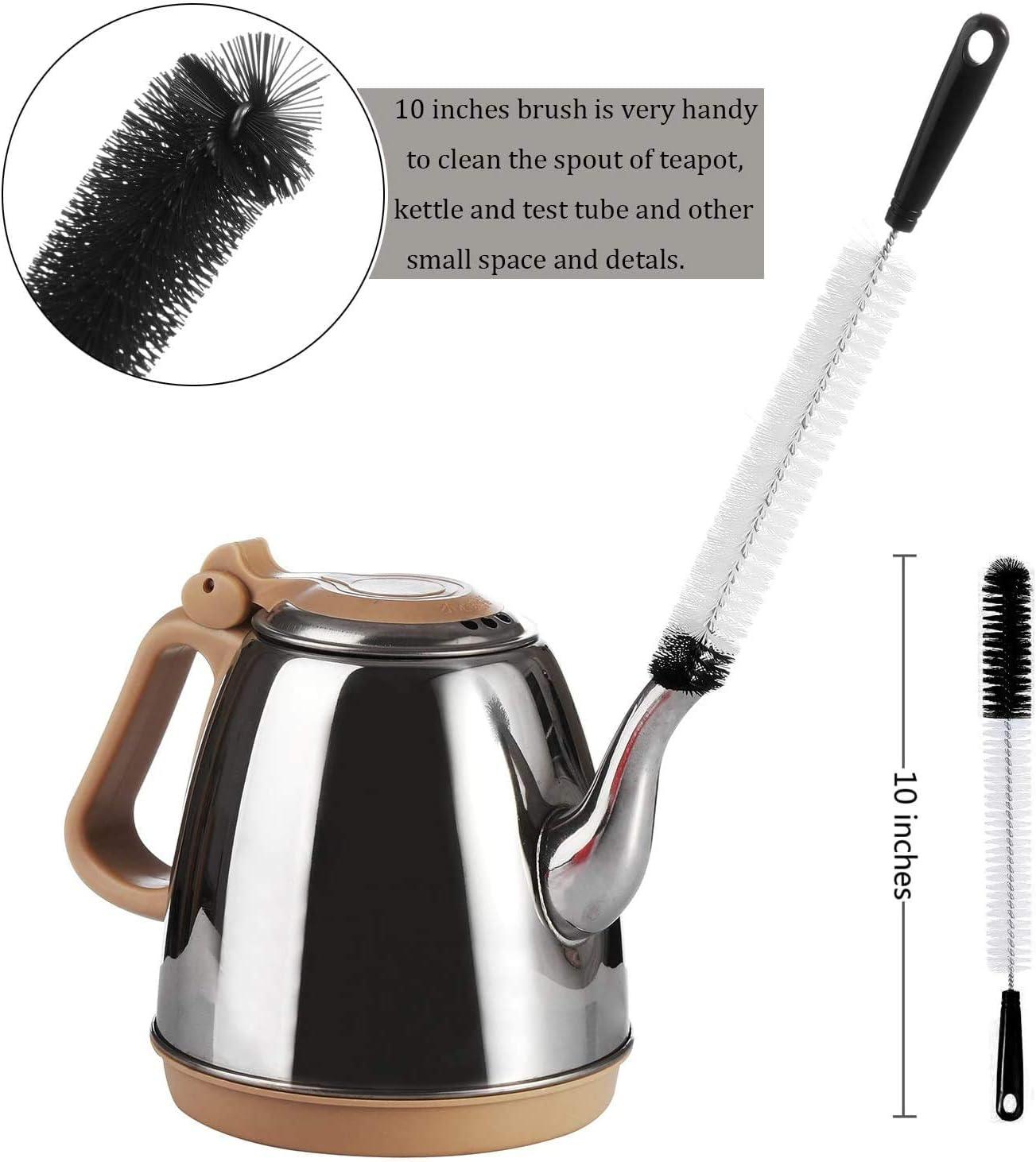 ZOUYUE 8 Pcs Bottle Cleaning Brush Set Long Handle Black Bottle Cleaner Sturdy Food Grade for Cleaning Baby Bottles Sports Water Bottles Flask