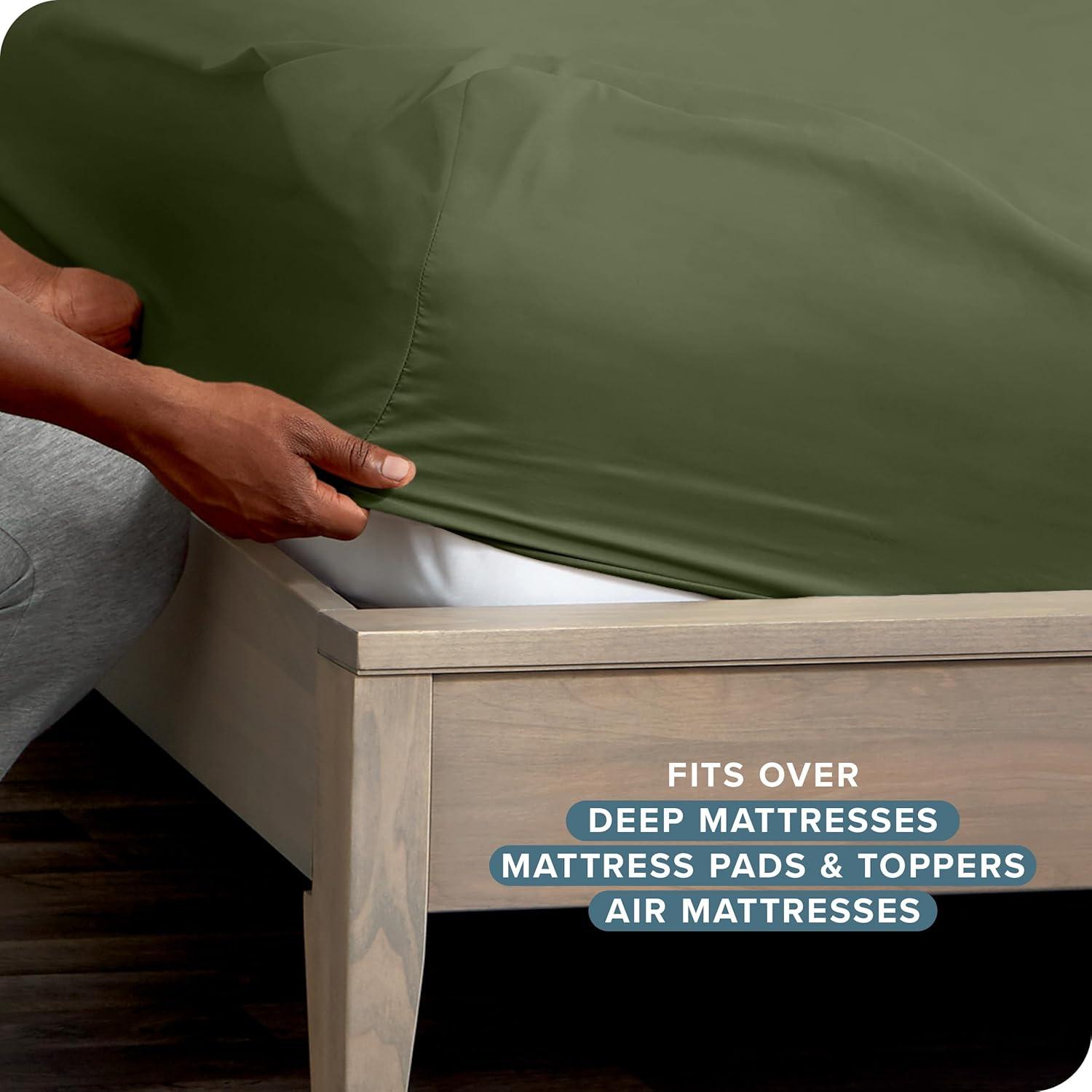 Queen Cypress 22 Inch Extra Deep Pocket Sheet Set, Double Brushed Microfiber Sheets by Bare Home