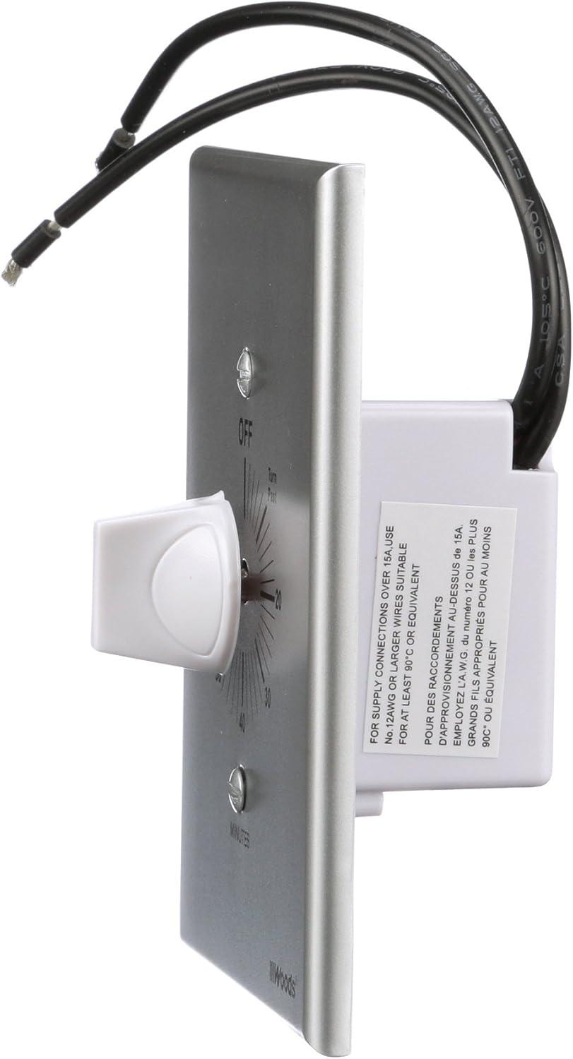 Woods 59719WD 60-Minute Spring Wound Timer with Gray Wall Plate