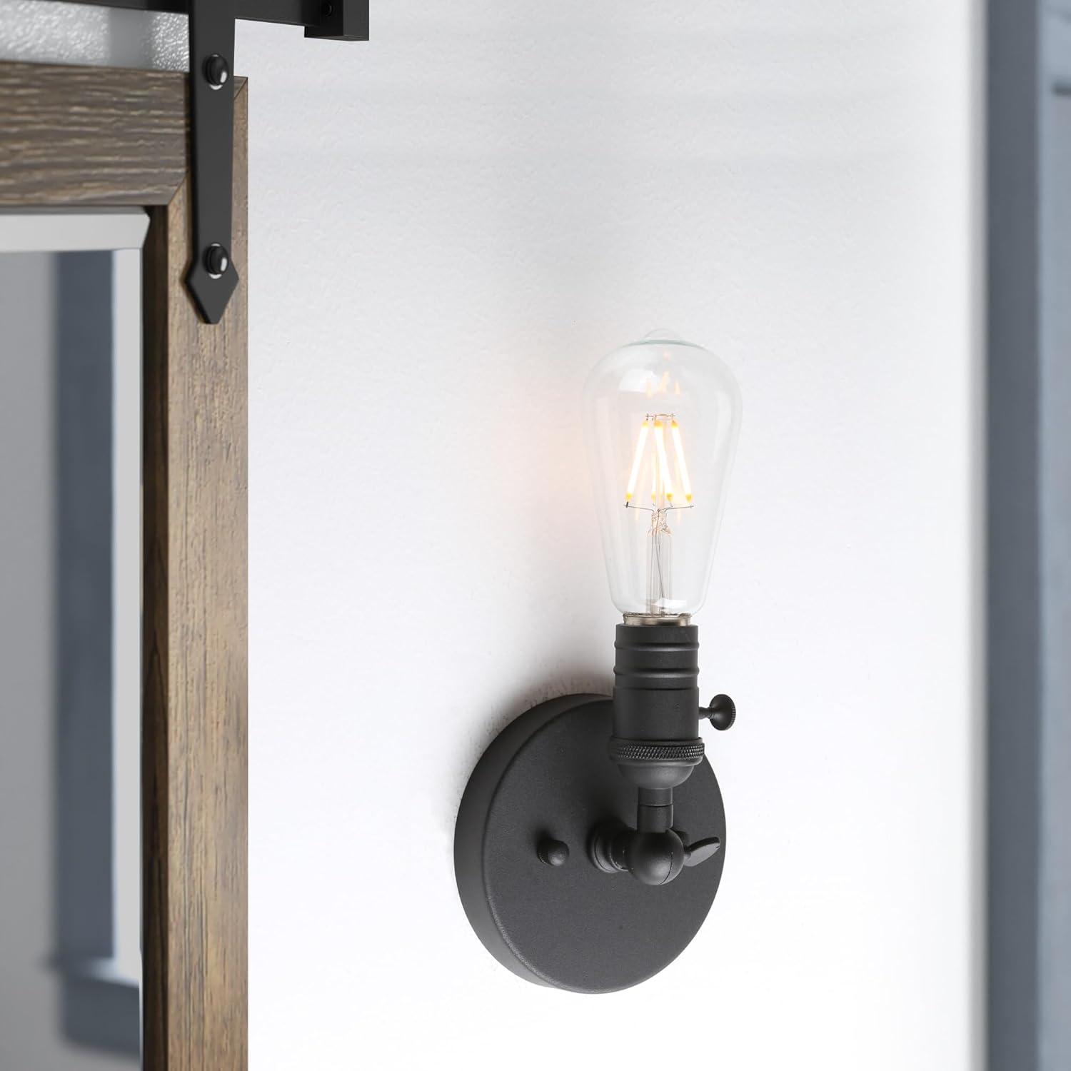 Black Bronze Industrial Wall Sconce with Adjustable Base