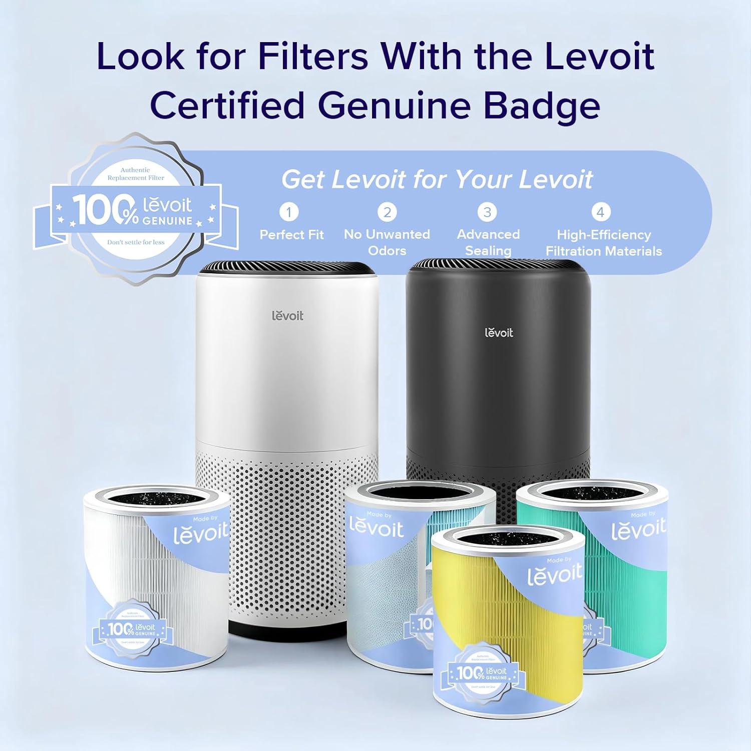 Levoit PlasmaPro 400S Replacement Filter: True HEPA, Captures Odors, Mold, Dust, Pet Dander, Compatible with Levoit Air Purifiers