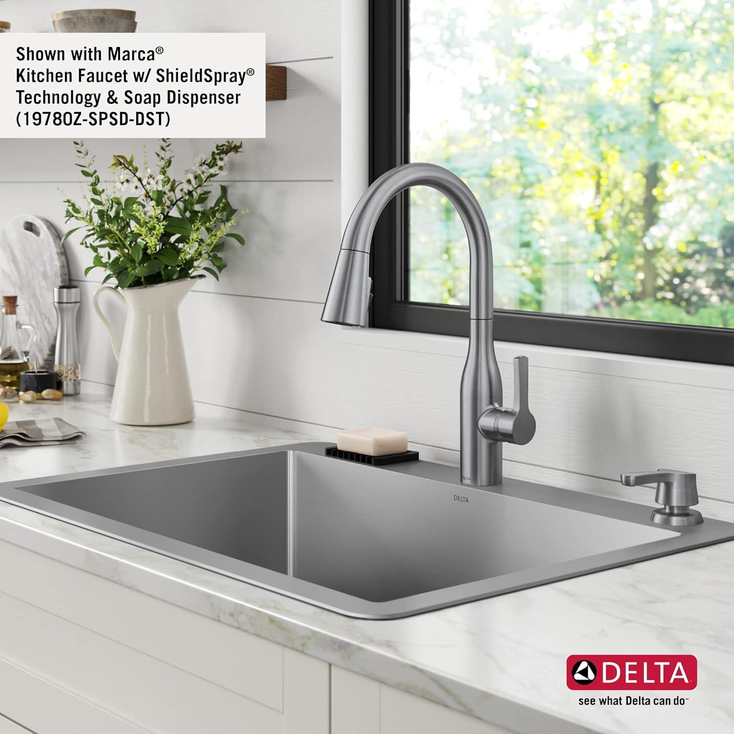 Delta Marca™ Drop-In Undermount Stainless Steel Single Bowl Kitchen Sink with Accessories