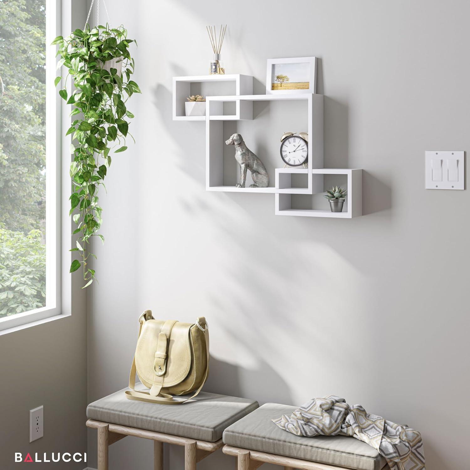 Modern White Cube Floating Accent Shelf for Versatile Display