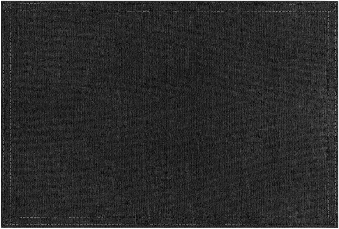 Achim Buffalo Check Polyester, Cotton Reversible Placemat - Black, White - Set of Four