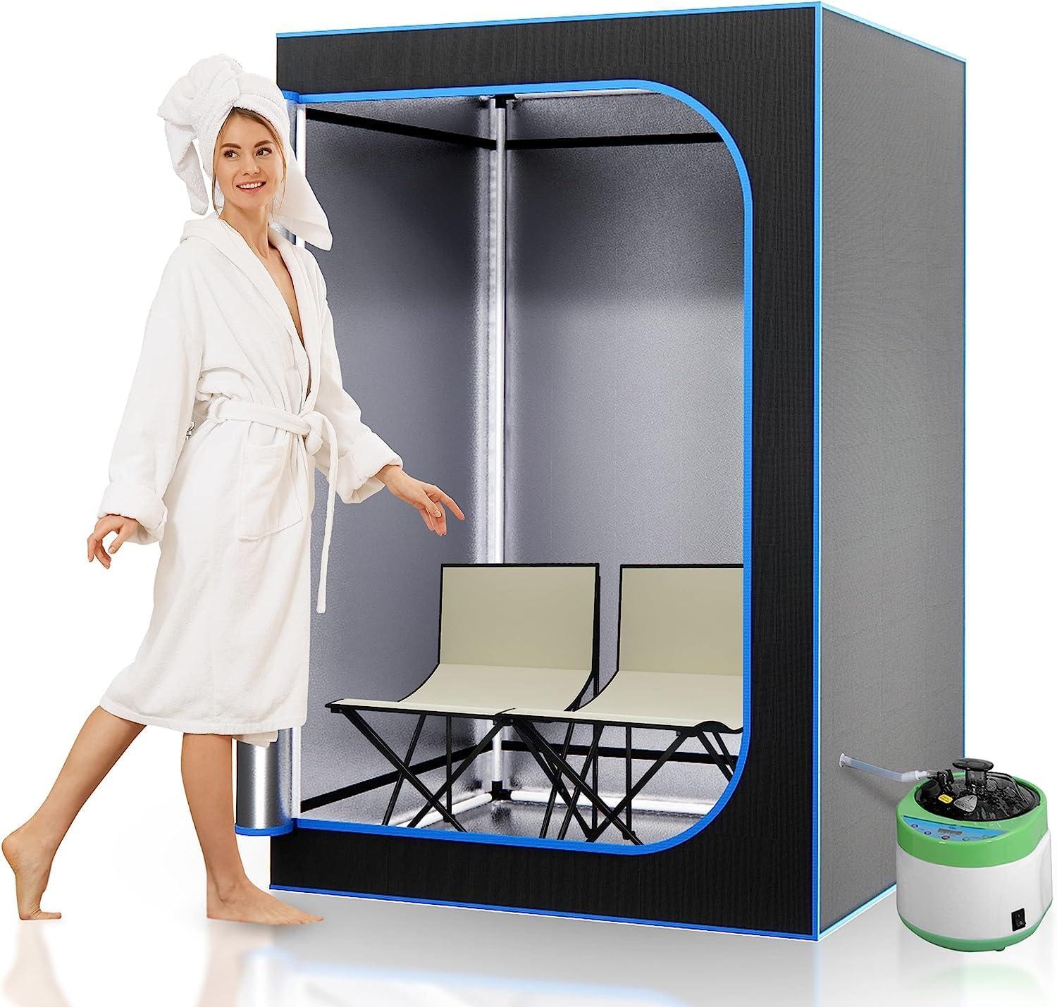 SereneLife Compact Portable Steam Sauna - Black