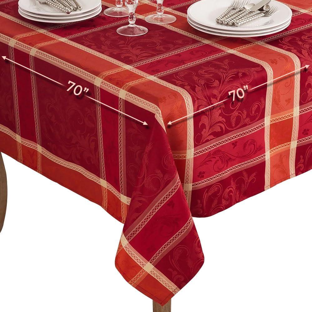 Saro Lifestyle Plaid Design Fall Autumn Season Holiday Tablecloth