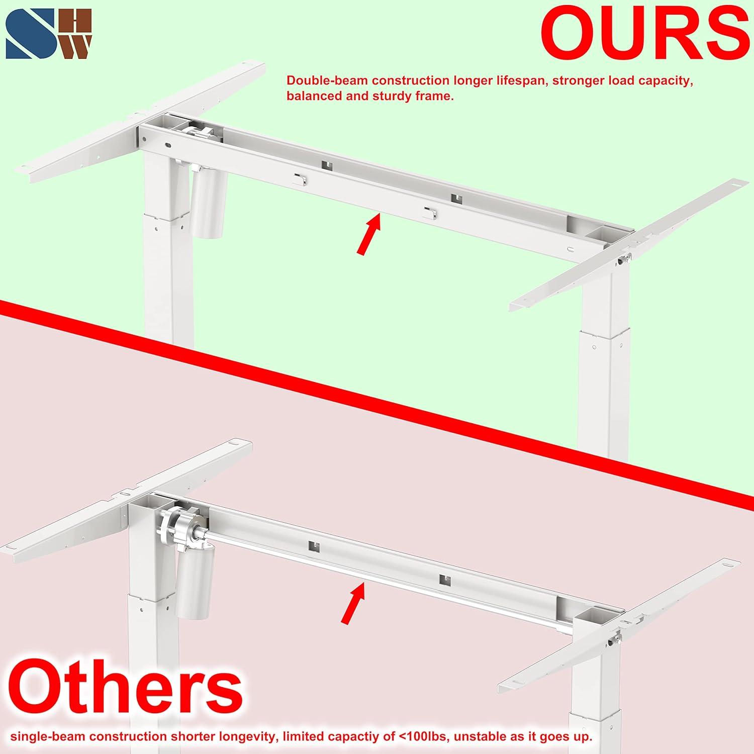 Adjustable Oak Wood & Alloy Steel 55" L-Shaped Computer Desk